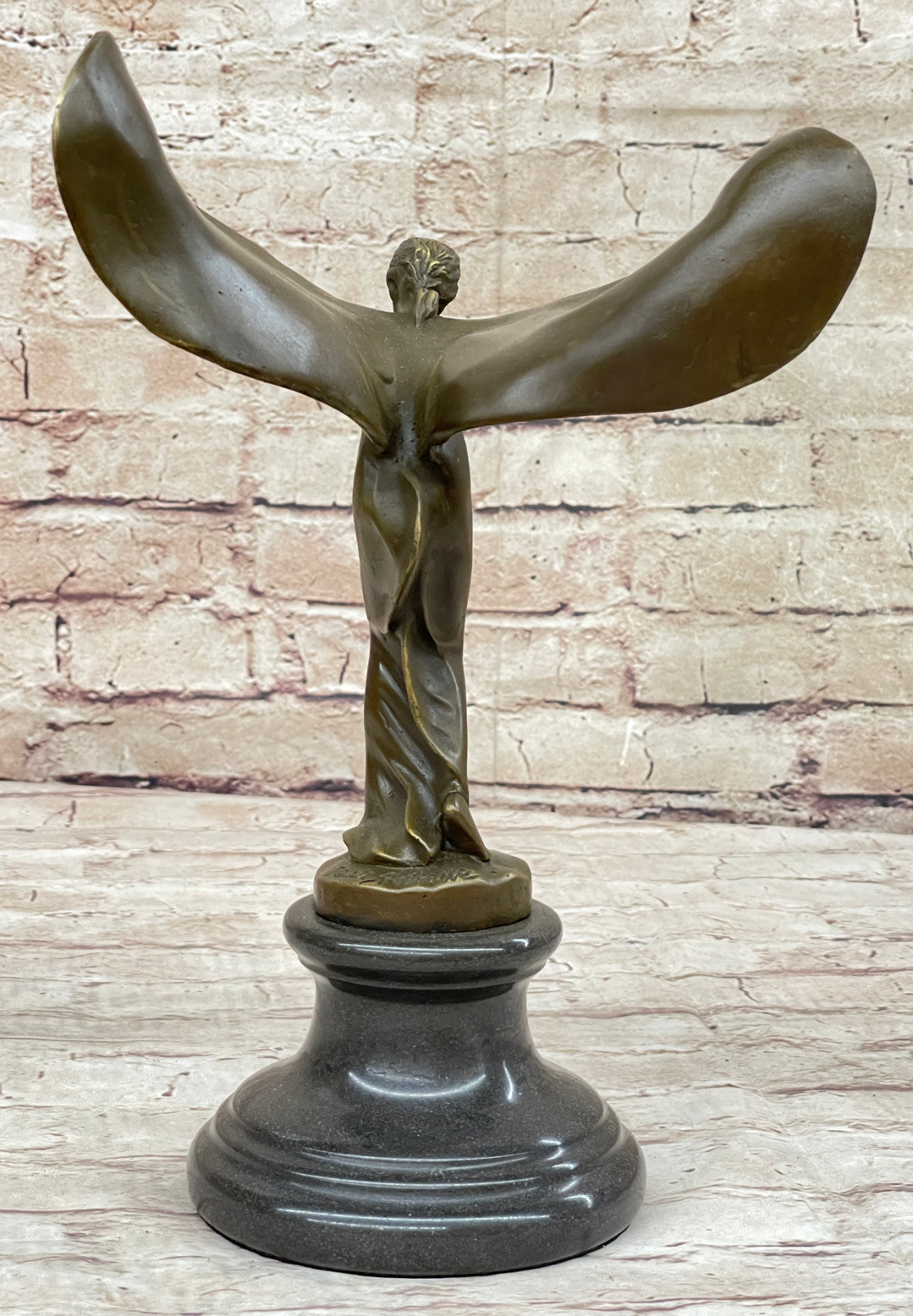 Bronze Art Nouveau Spirit of Ecstasy Handmade Statue Home Office Decor
