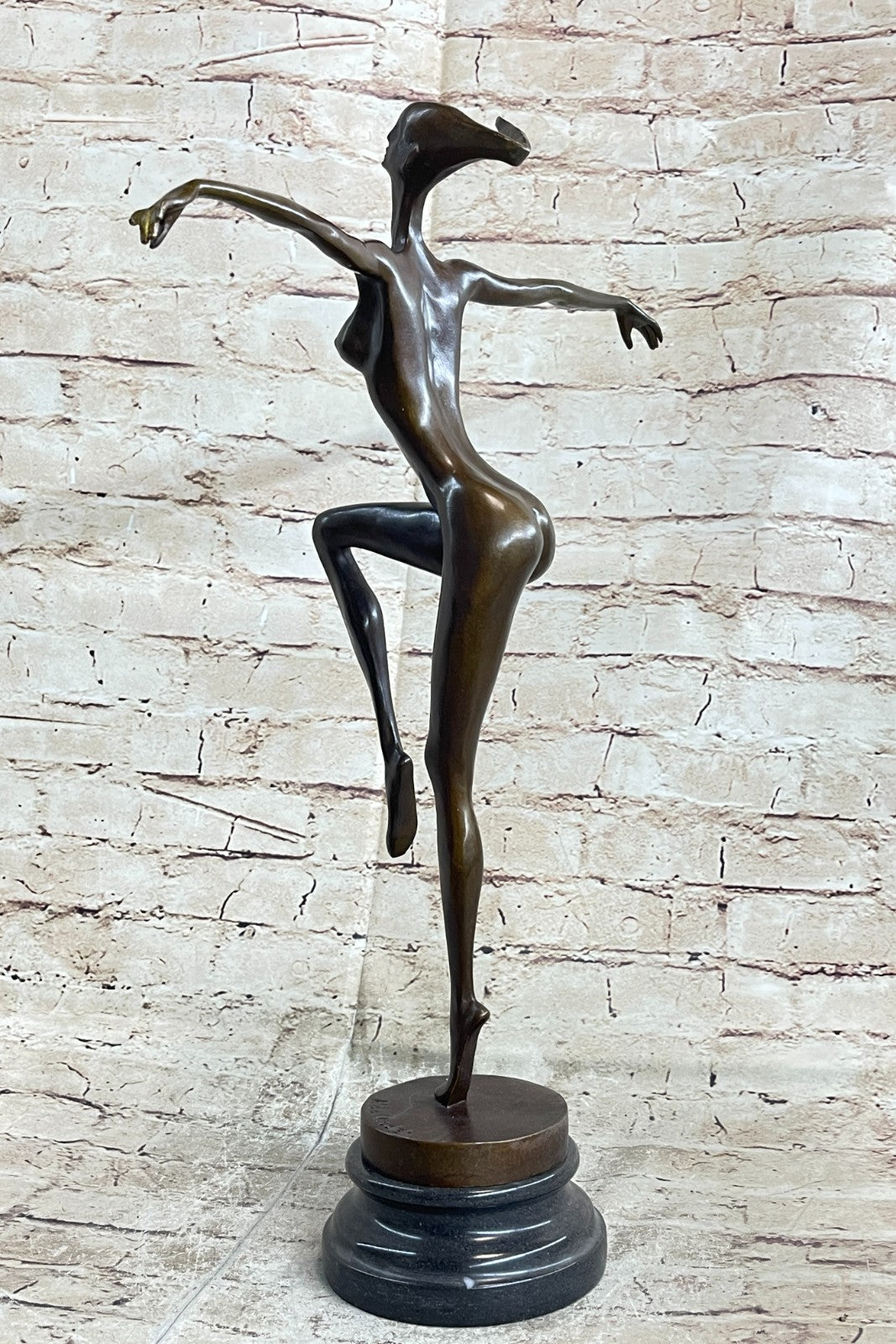 Hot Cast Aldo Vitaleh Lady Girl Ballerina Bronze Nude Statue Dance Sculpture 