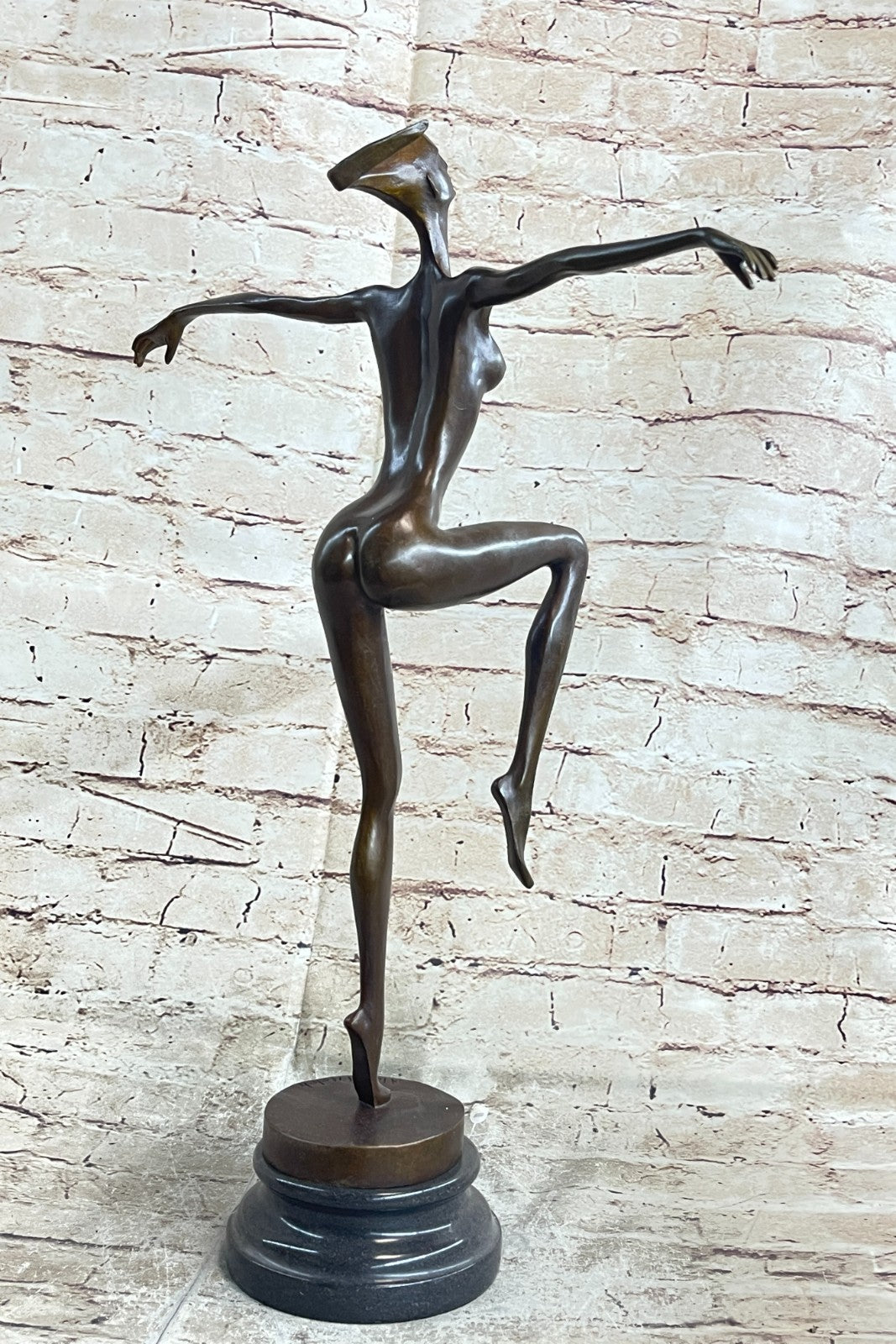 Hot Cast Aldo Vitaleh Lady Girl Ballerina Bronze Nude Statue Dance Sculpture 