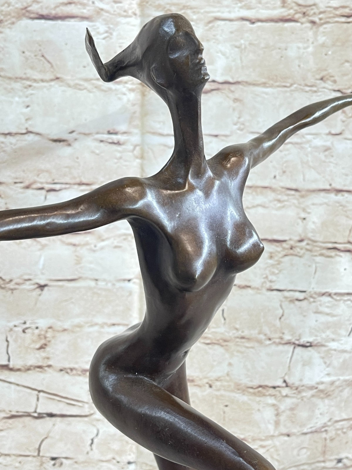 Hot Cast Aldo Vitaleh Lady Girl Ballerina Bronze Nude Statue Dance Sculpture 