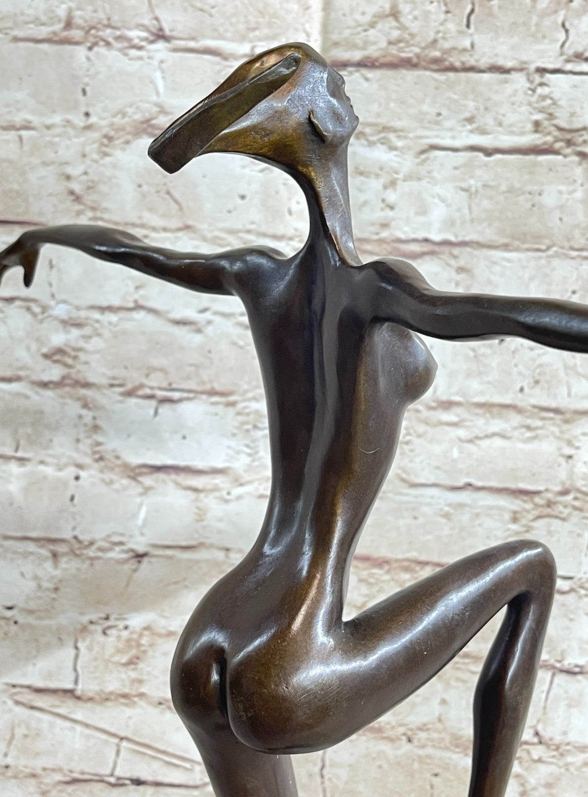 Hot Cast Aldo Vitaleh Lady Girl Ballerina Bronze Nude Statue Dance Sculpture 