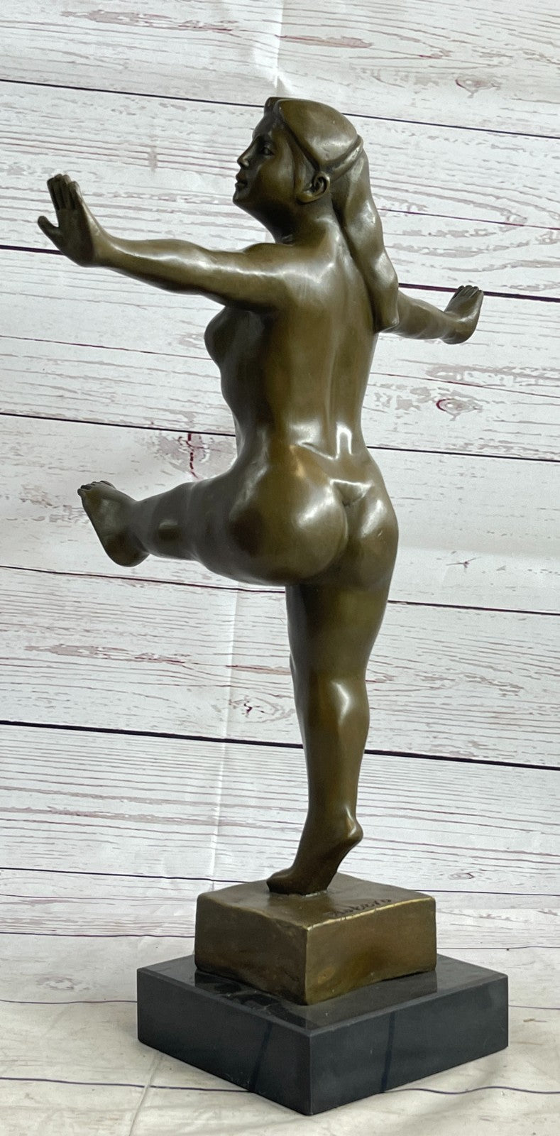 Handcrafted Nude Female Abstract Modern Art Bronze Sculpture Marble Figurine