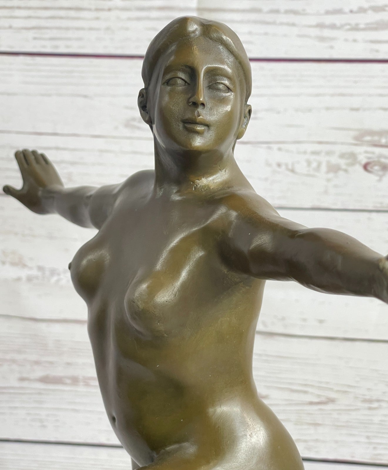 Handcrafted Nude Female Abstract Modern Art Bronze Sculpture Marble Figurine