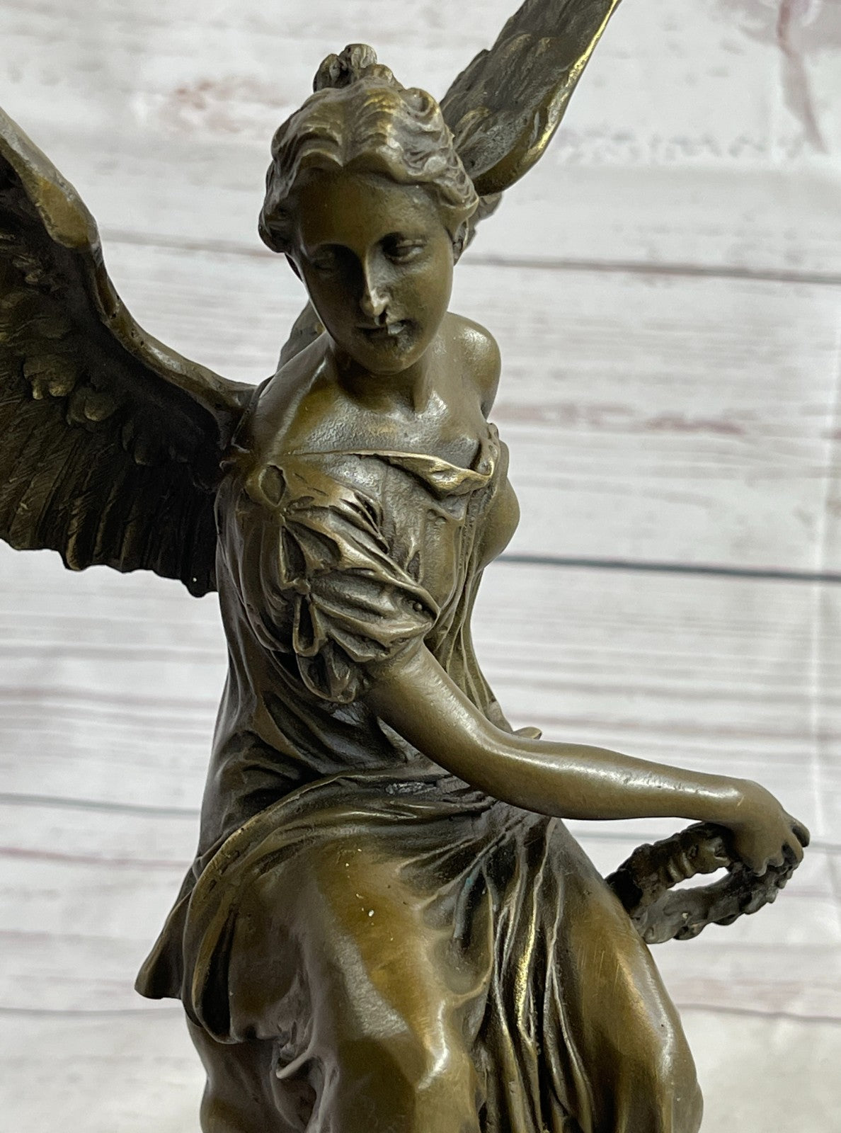 Handcrafted bronze sculpture SALE Celesti On Sits Angel Beautiful Moreau Figure