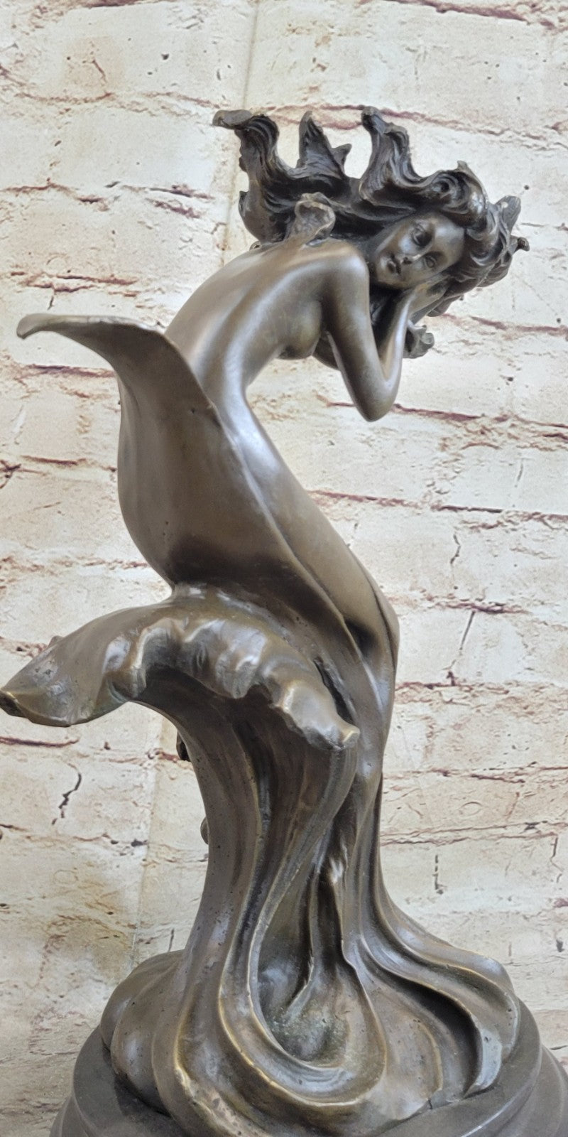 HEAVY BRONZE SCULPTURE ABSTRACT MODERN ART HOME DECOR MYTHOLOGY MEDUSA HAIR NUDE
