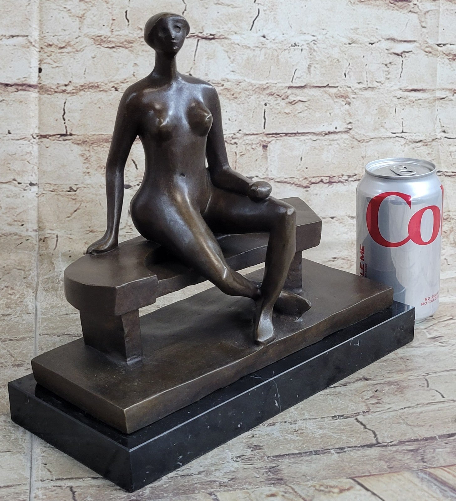 Brutalist Bronze Sculpture of Human Figure after Moore Dali Picasso Figurine Nude