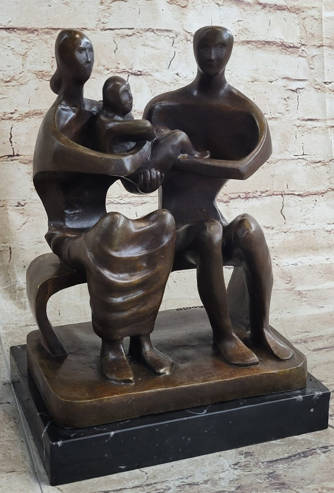 FAMILY GROUP Henry Moore Salvador Dali Abstract Bronze Sculpture Surreal Figure