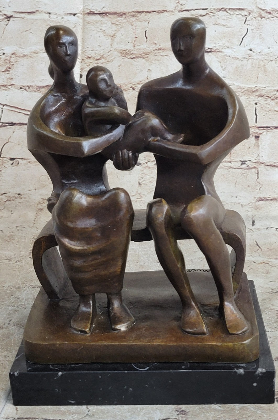 FAMILY GROUP Henry Moore Salvador Dali Abstract Bronze Sculpture Surreal Figure