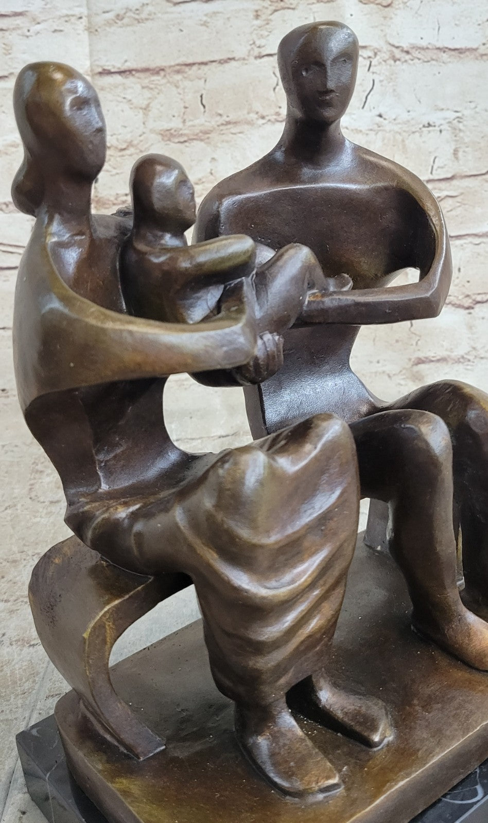 FAMILY GROUP Henry Moore Salvador Dali Abstract Bronze Sculpture Surreal Figure