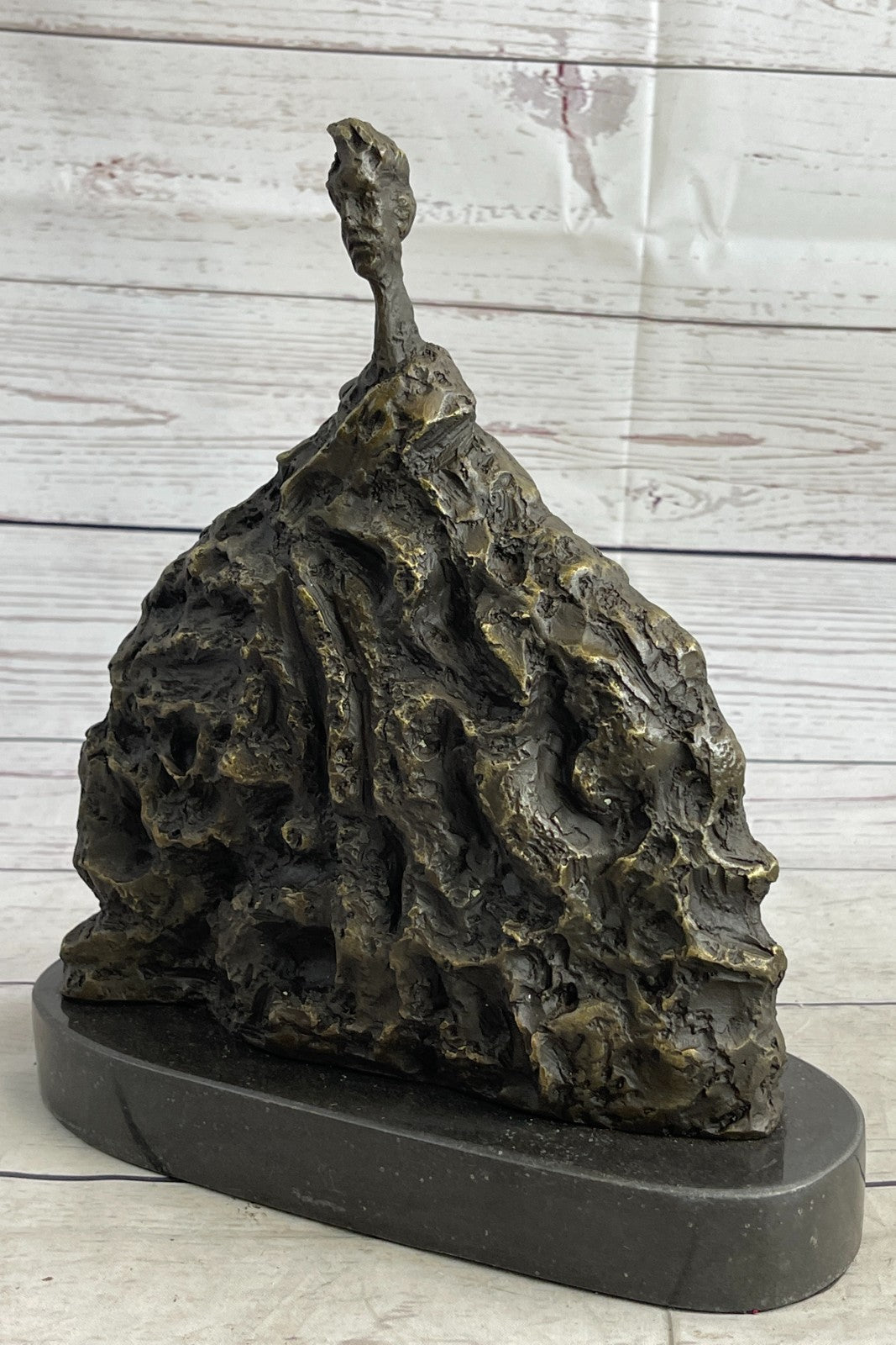 GIA "BIG HEAD" BRONZE SCULPTURE ABSTRACT ART DECO NOUVEAU FIGURE FINE DÉCOR