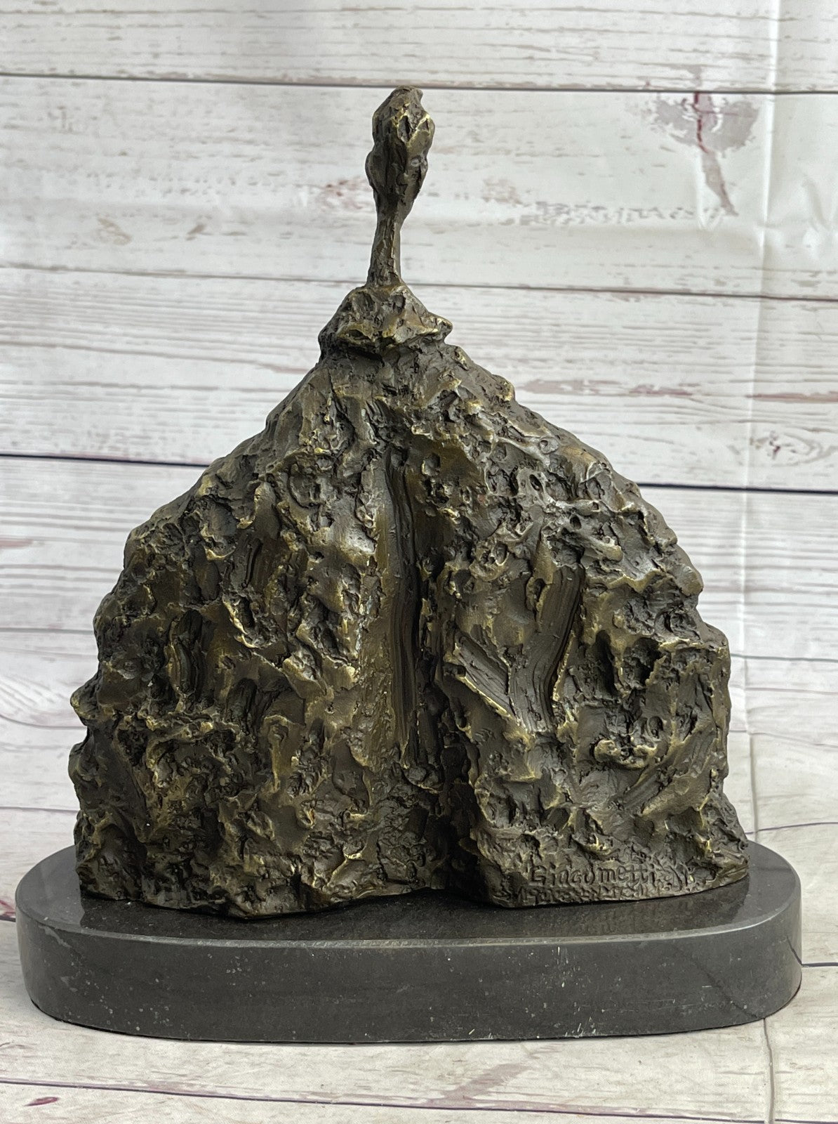 GIA "BIG HEAD" BRONZE SCULPTURE ABSTRACT ART DECO NOUVEAU FIGURE FINE DÉCOR