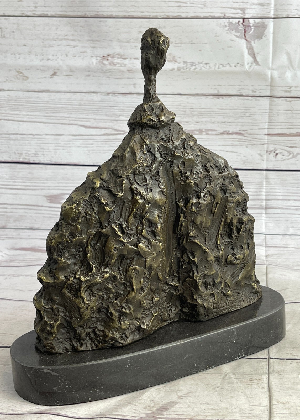 GIA "BIG HEAD" BRONZE SCULPTURE ABSTRACT ART DECO NOUVEAU FIGURE FINE DÉCOR