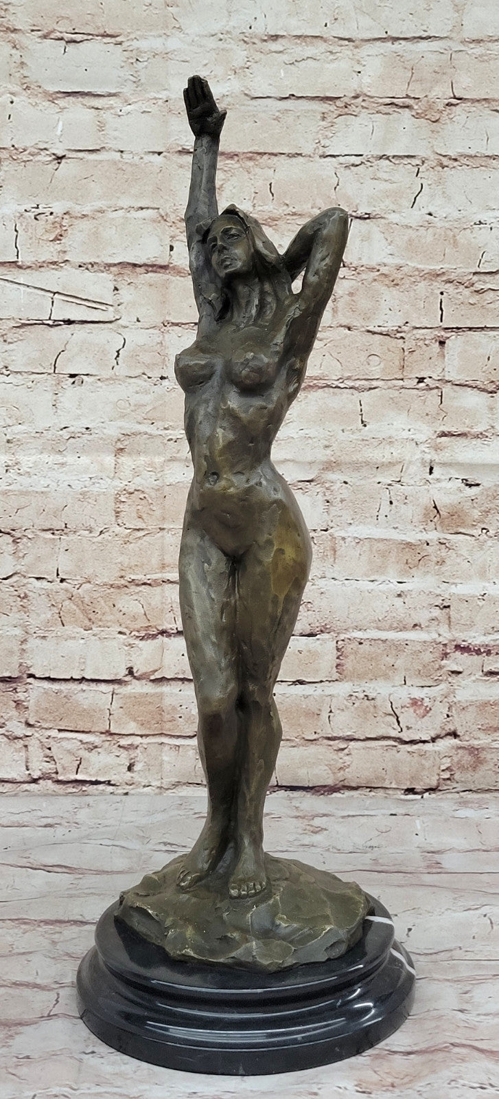Large Nude Statue Venus Bronze With Figurine Cherub Sculpture Art Deco Artwork