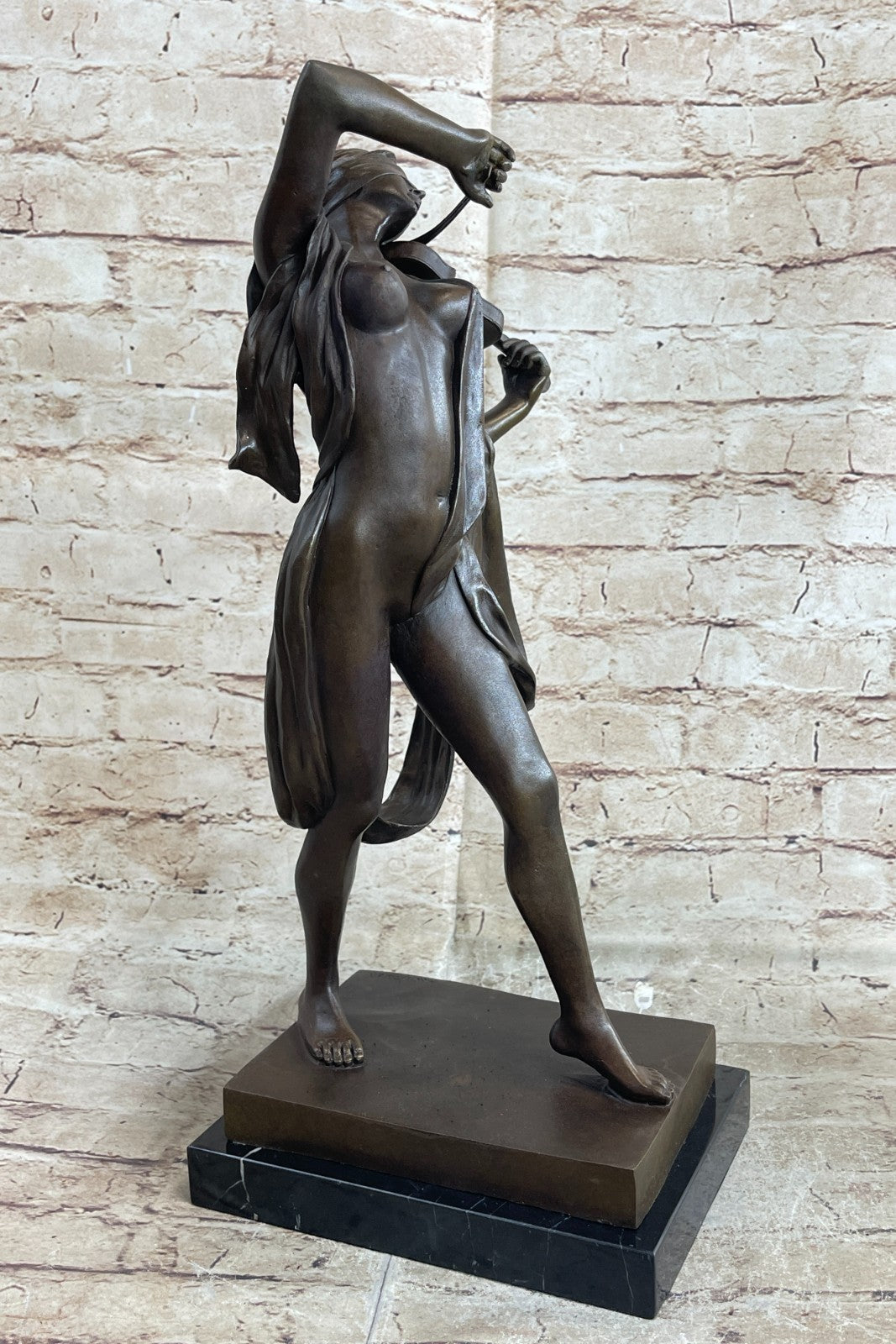 Abstract Modern Gift Female Musician Nude Violin Player Bronze Marble Sculpture