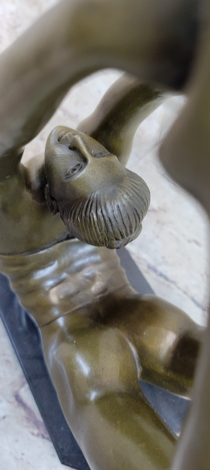 Lovely Vintage Art Deco French Bronze Nude Female Gymnast Acrobat Statue Mavchi