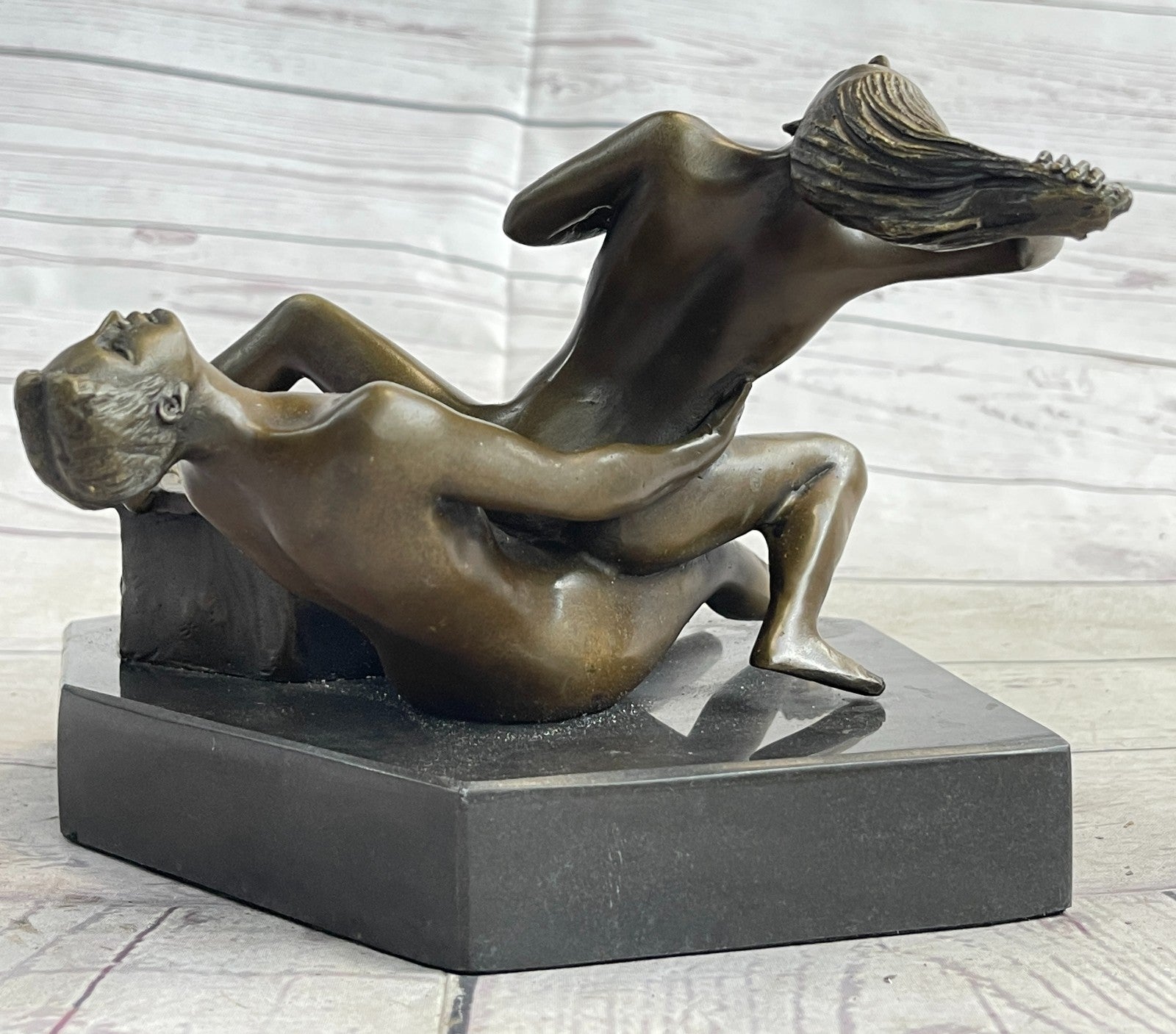 Male Female Nude Figurine Bronze Sculpture Exotic Hand Crafted Statue Sale