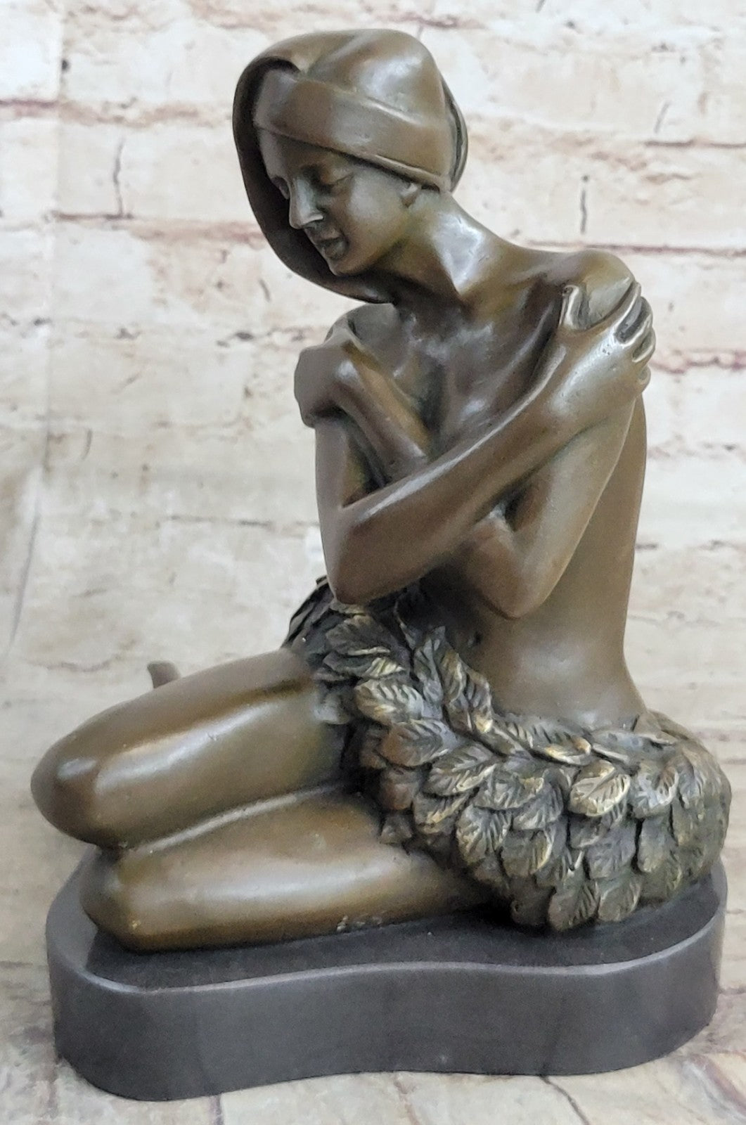 Handcrafted bronze sculpture SALE Stone On Female Hawaiian Nude Preiss Cast Hot