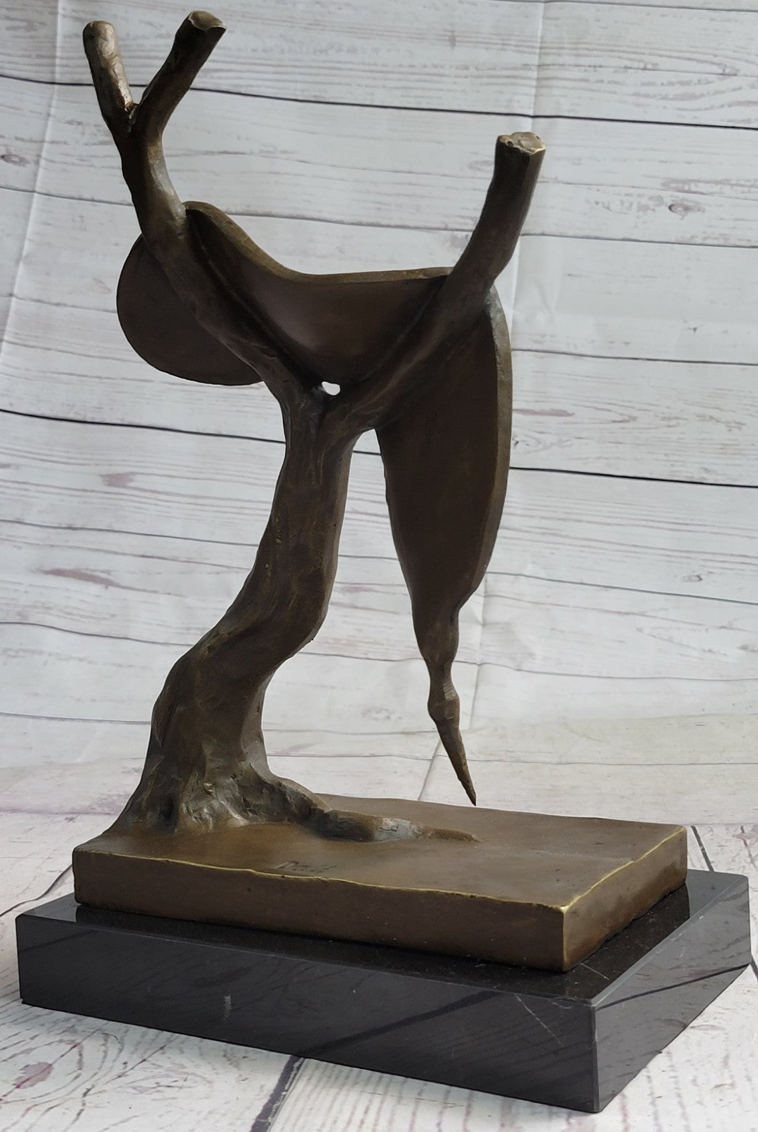 Salvador Dali Greatest Surrealist Hot Cast Bronze Sculpture Marble Base Figurine