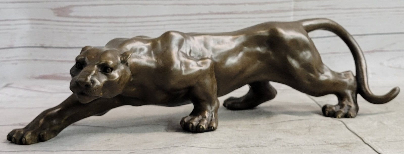 Jaguar Panther Leopard Cougar Mountain Lion Bronze Hot Cast Statue Figurine