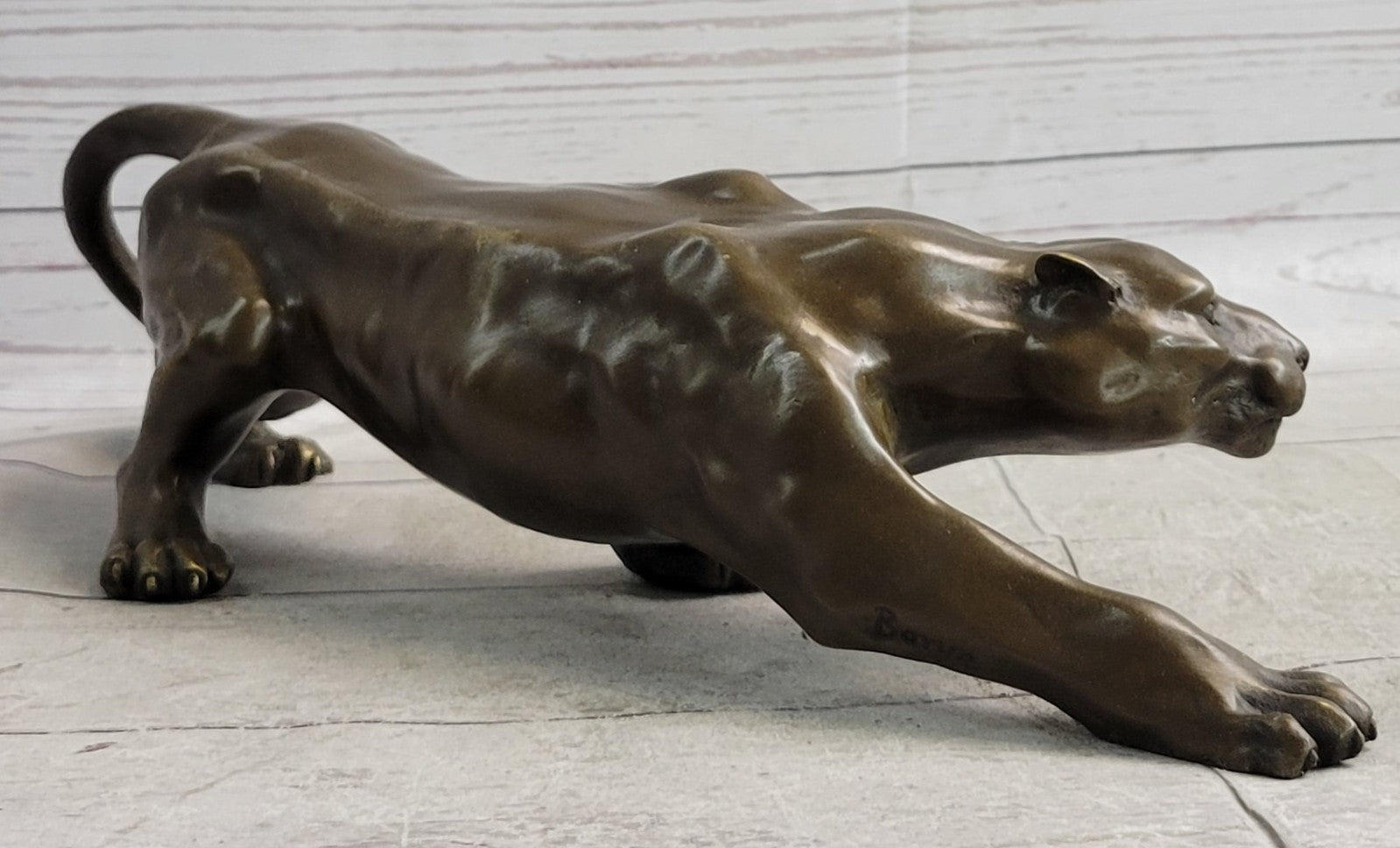 Jaguar Panther Leopard Cougar Mountain Lion Bronze Hot Cast Statue Figurine