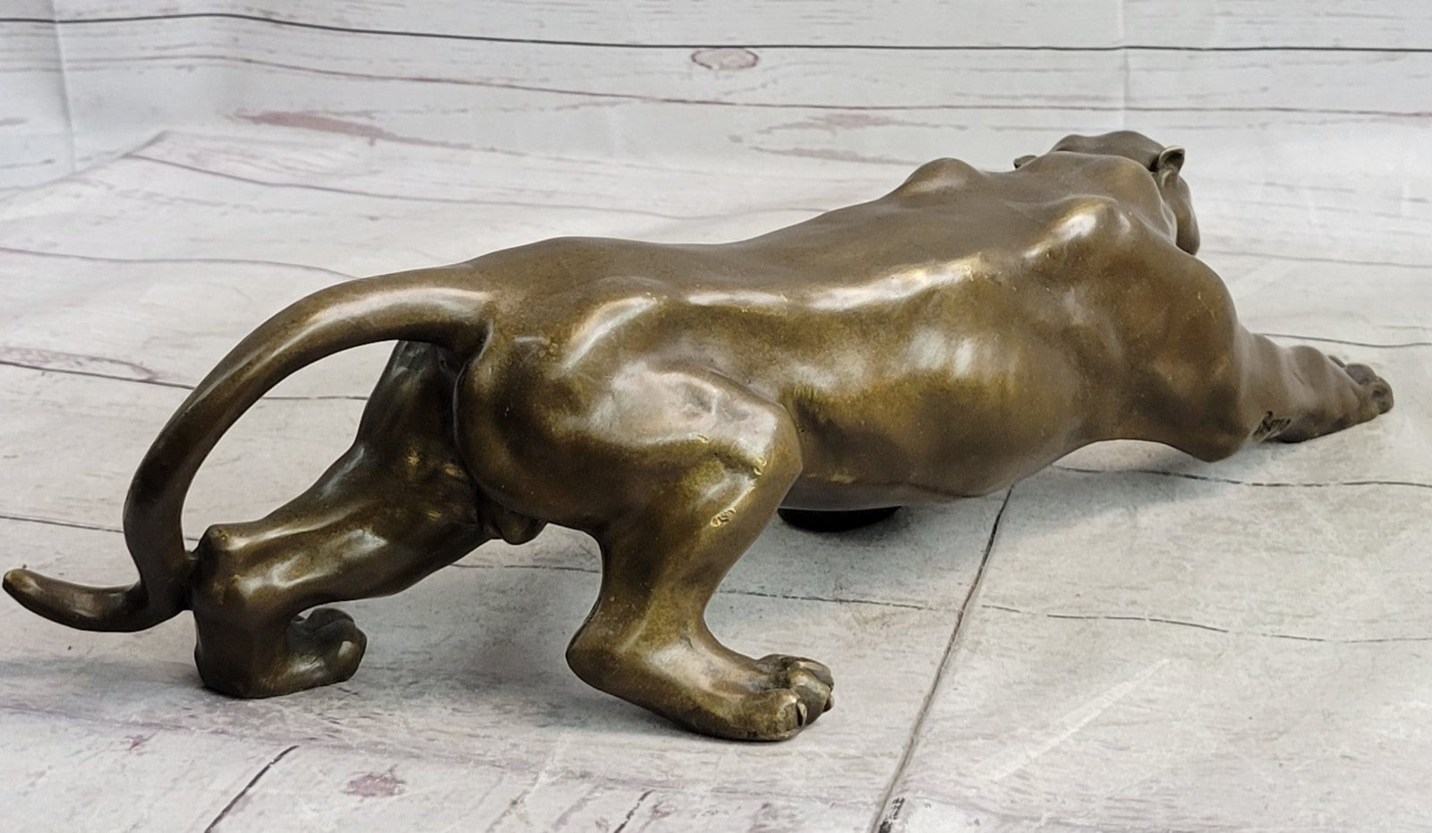 Jaguar Panther Leopard Cougar Mountain Lion Bronze Hot Cast Statue Figurine