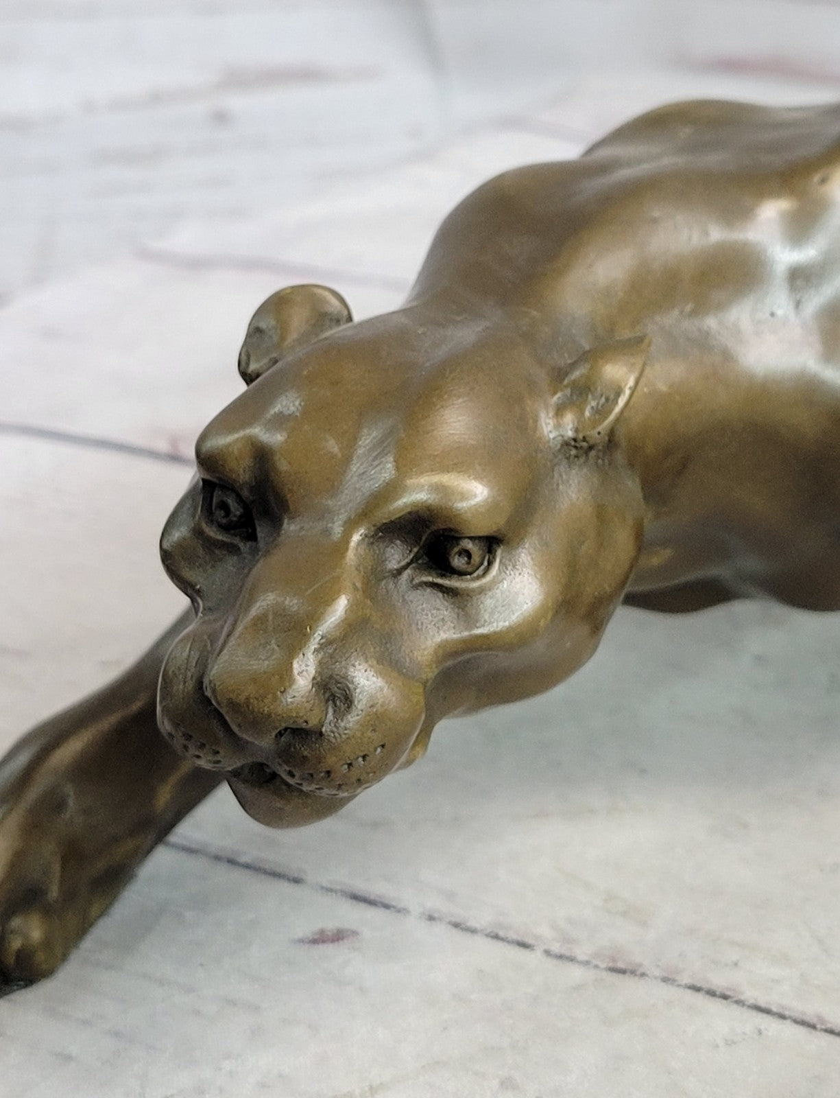 Jaguar Panther Leopard Cougar Mountain Lion Bronze Hot Cast Statue Figurine
