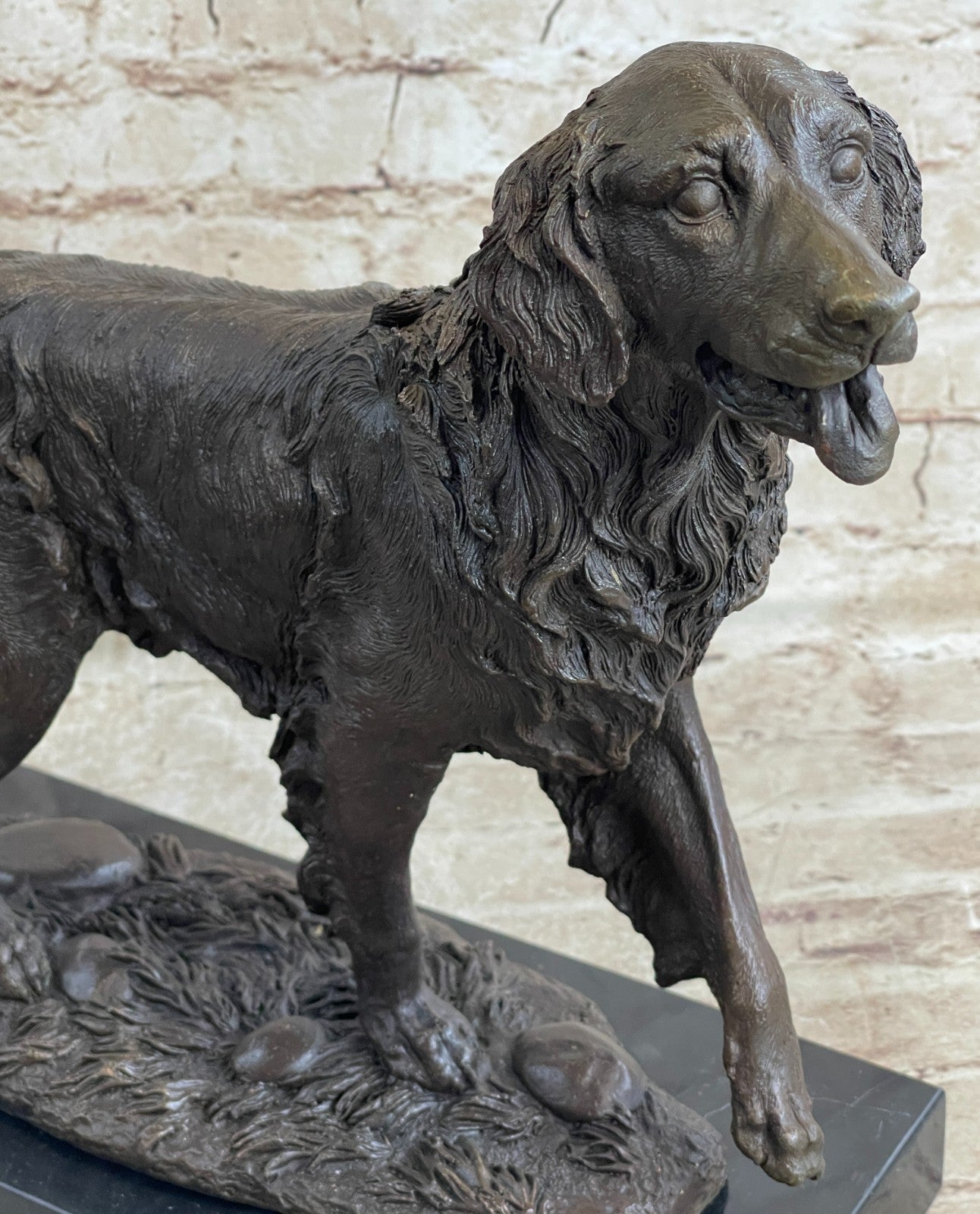 BRONZE GOLDEN/LABRADOR RETRIEVER STATUE/SCULPTURE EXCEPTIONALLY FINE ARTWORK