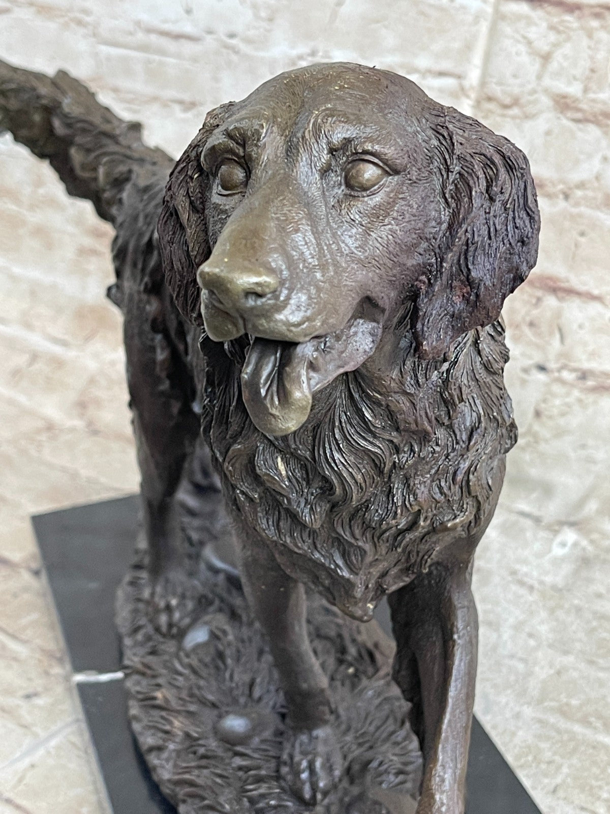 BRONZE GOLDEN/LABRADOR RETRIEVER STATUE/SCULPTURE EXCEPTIONALLY FINE ARTWORK