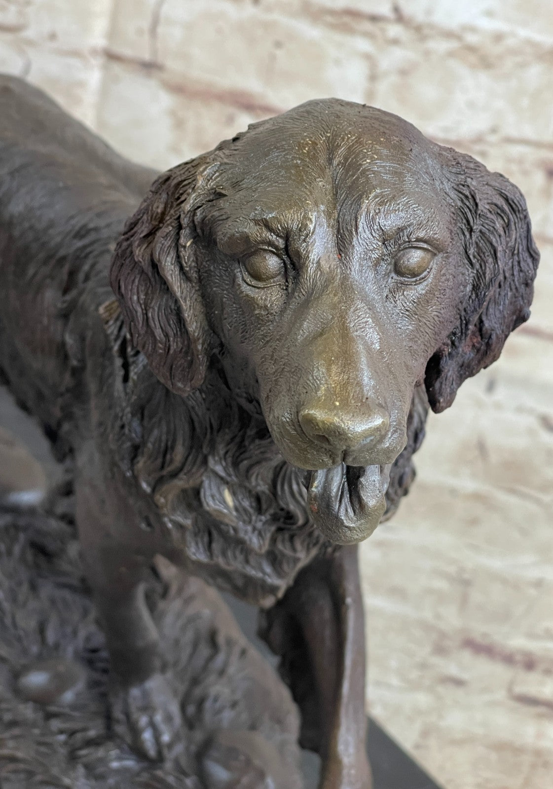 BRONZE GOLDEN/LABRADOR RETRIEVER STATUE/SCULPTURE EXCEPTIONALLY FINE ARTWORK
