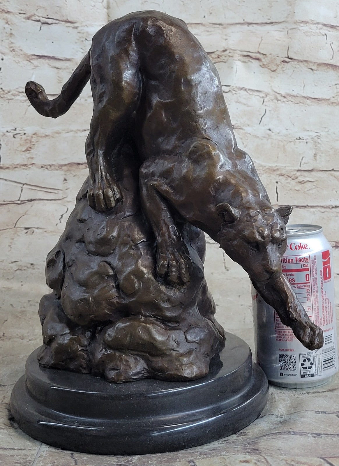 Handcrafted Wildlife Animal Jaguar Cougar Bronze Museum Quality Artwork Figure