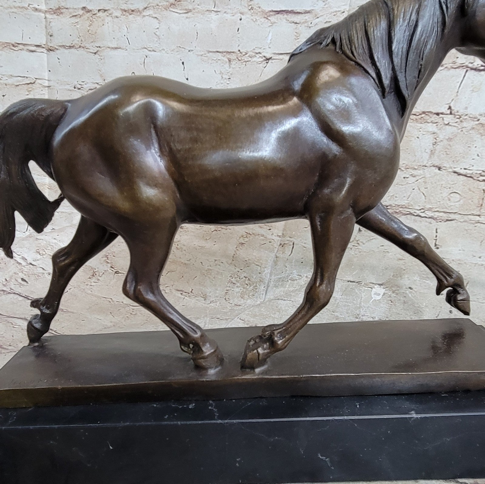 Bronze decor collectible sculpture Lost Wax SIGNED ARABIAN HORSE BRONZE SCULPTURE