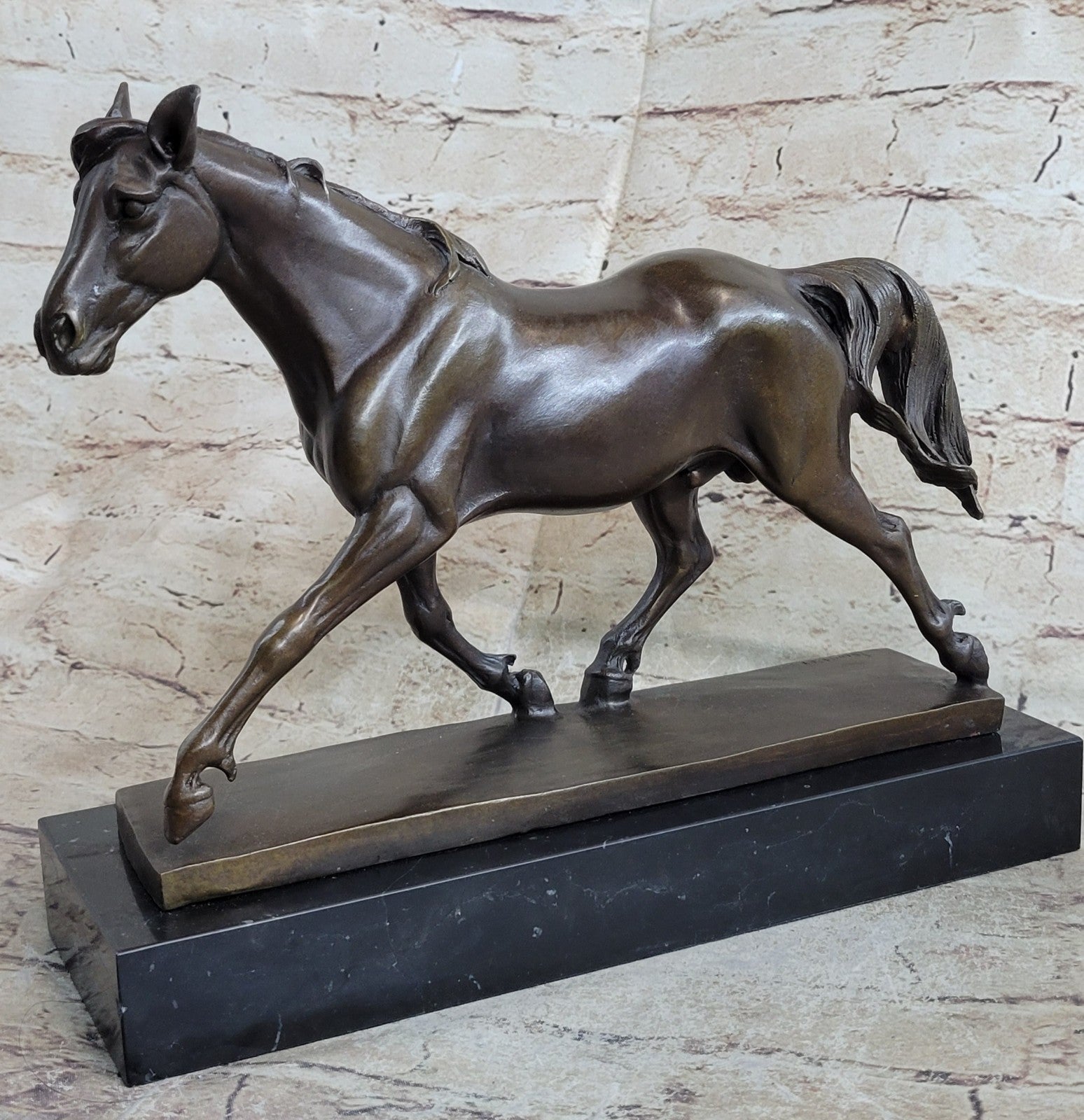 Bronze decor collectible sculpture Lost Wax SIGNED ARABIAN HORSE BRONZE SCULPTURE