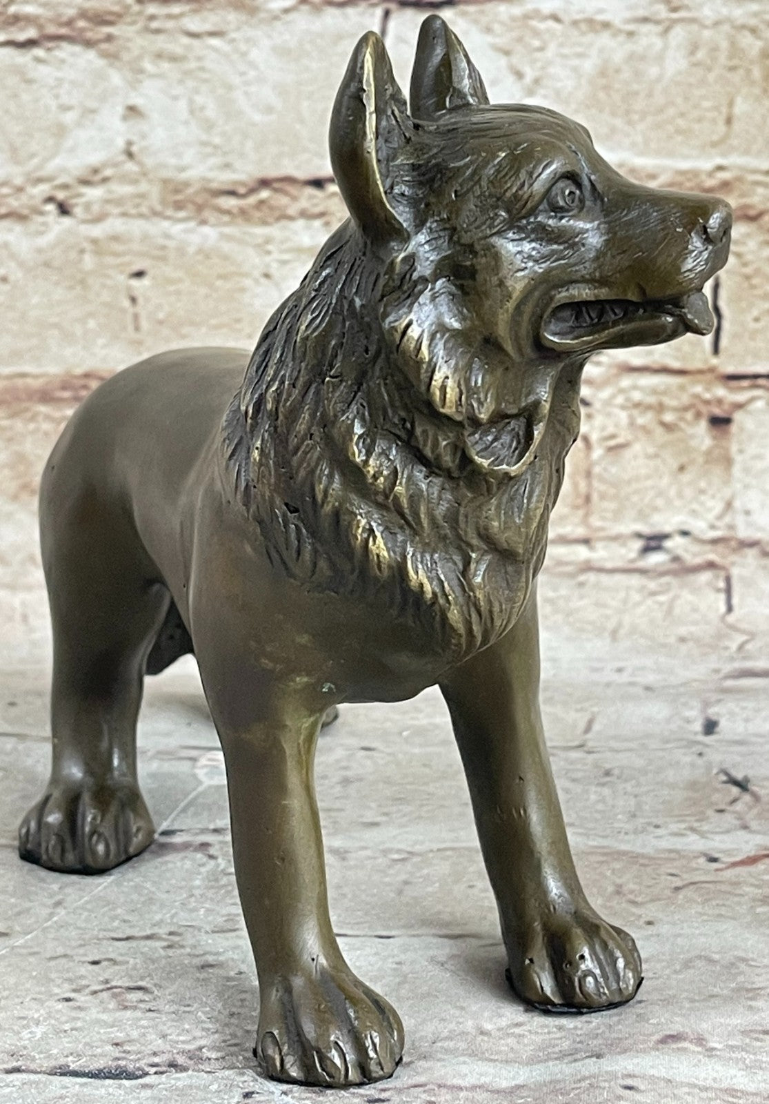 Bronze Sheppard Dog Statue Casting Dogs German Breeds Sculpture Garden Art