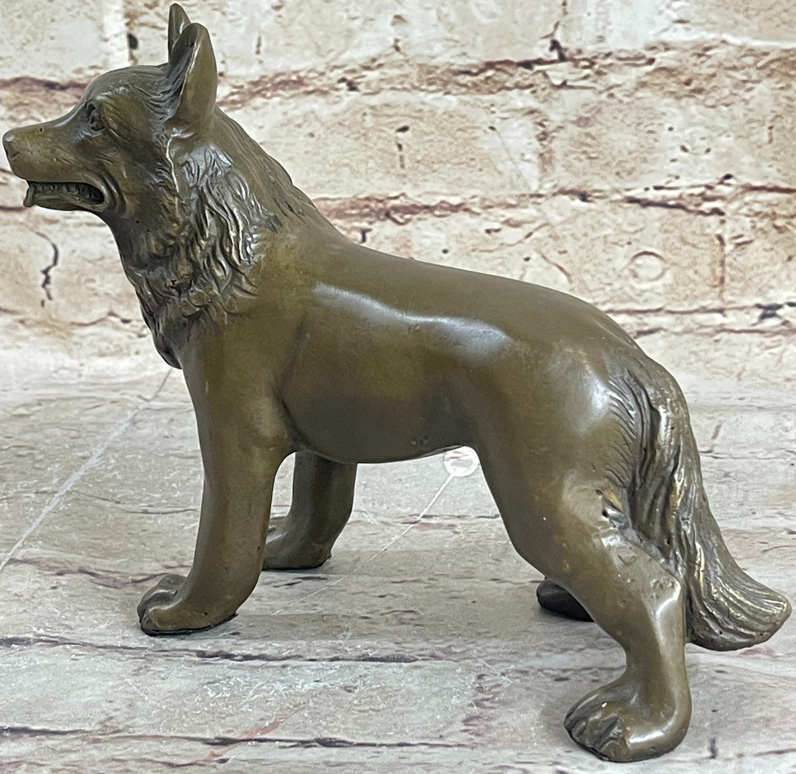 Bronze Sheppard Dog Statue Casting Dogs German Breeds Sculpture Garden Art