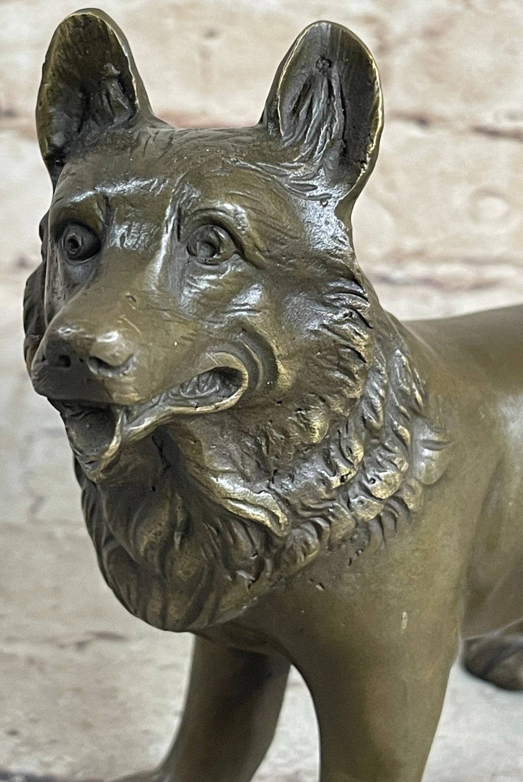 Bronze Sheppard Dog Statue Casting Dogs German Breeds Sculpture Garden Art