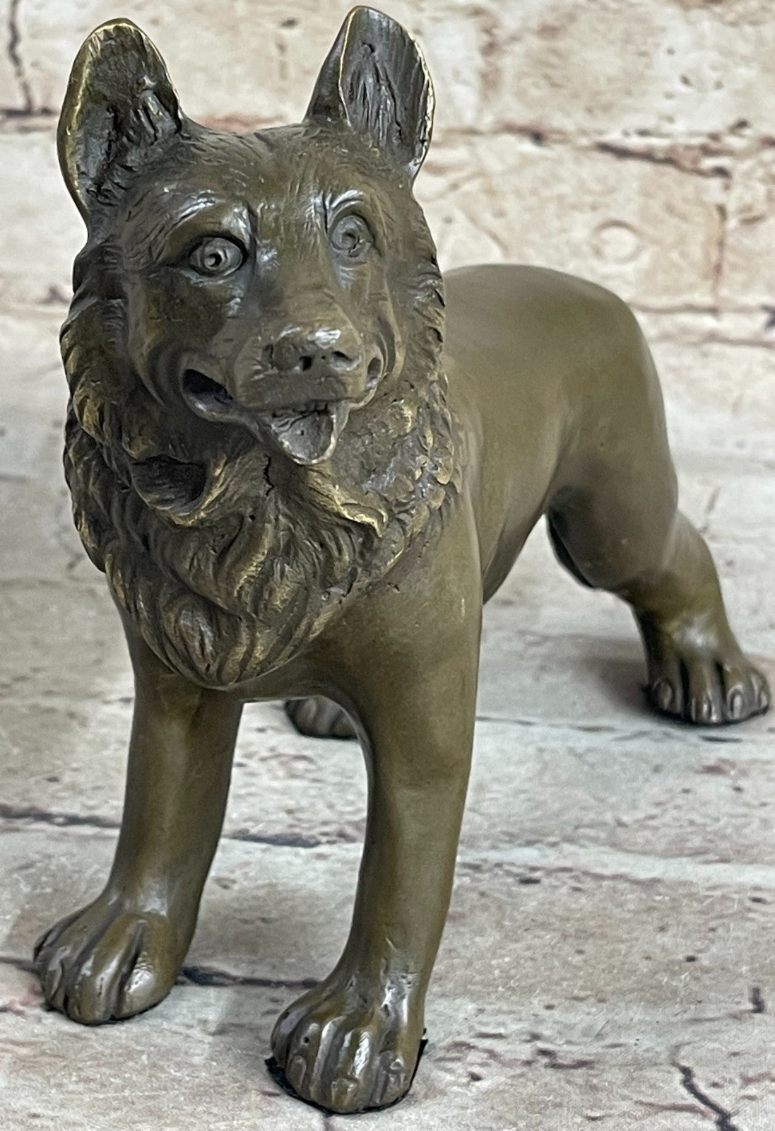 Bronze Sheppard Dog Statue Casting Dogs German Breeds Sculpture Garden Art