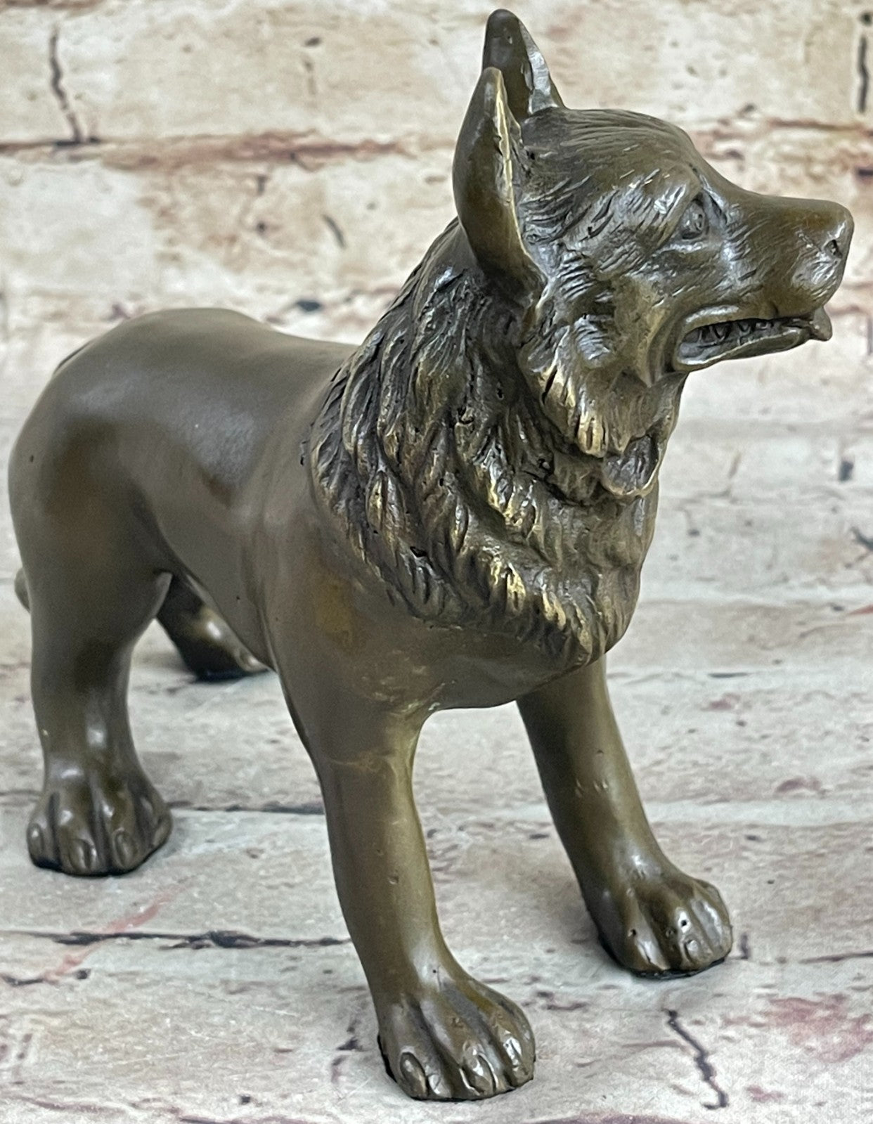 Bronze Sheppard Dog Statue Casting Dogs German Breeds Sculpture Garden Art