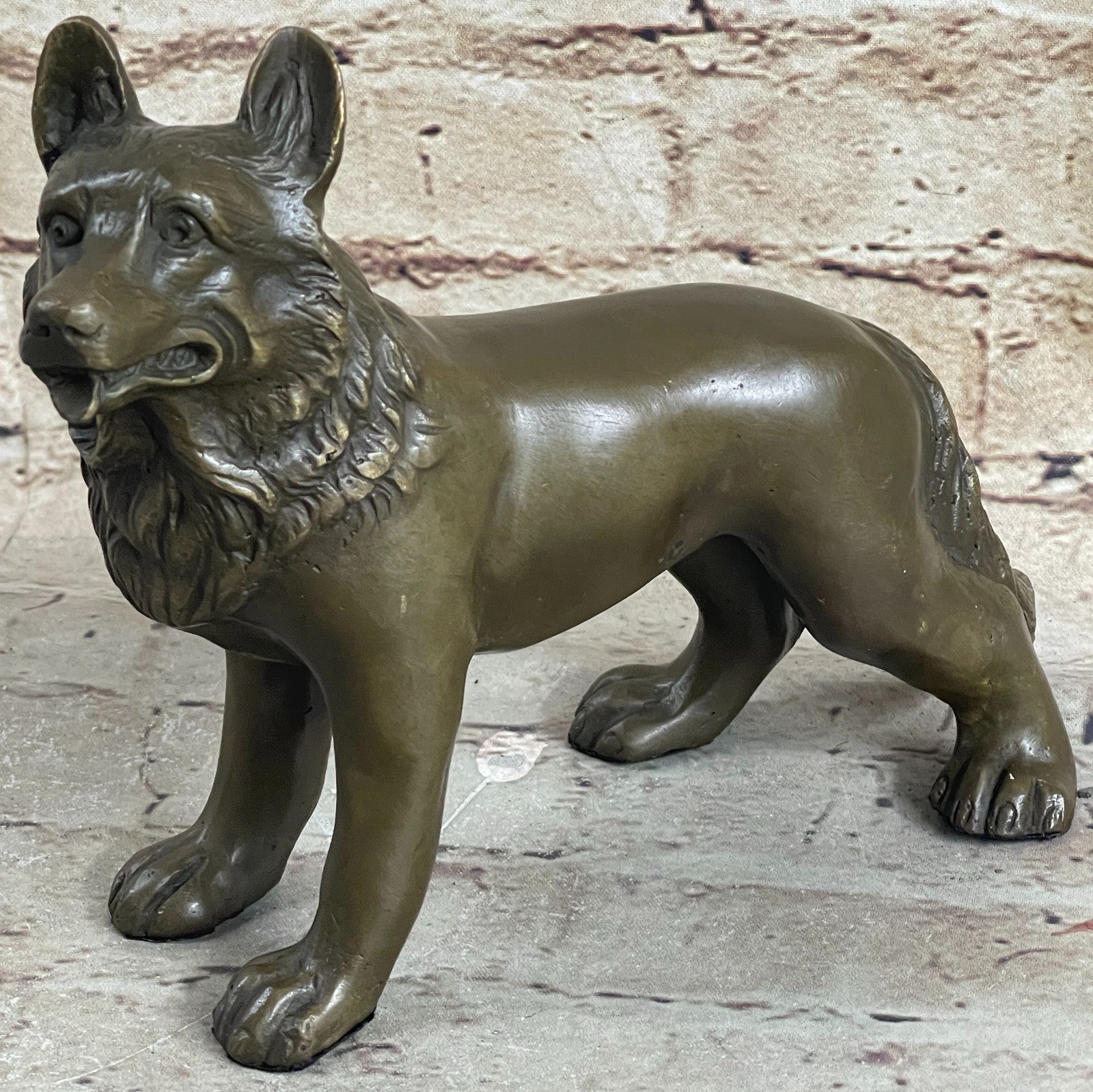 Bronze Sheppard Dog Statue Casting Dogs German Breeds Sculpture Garden Art