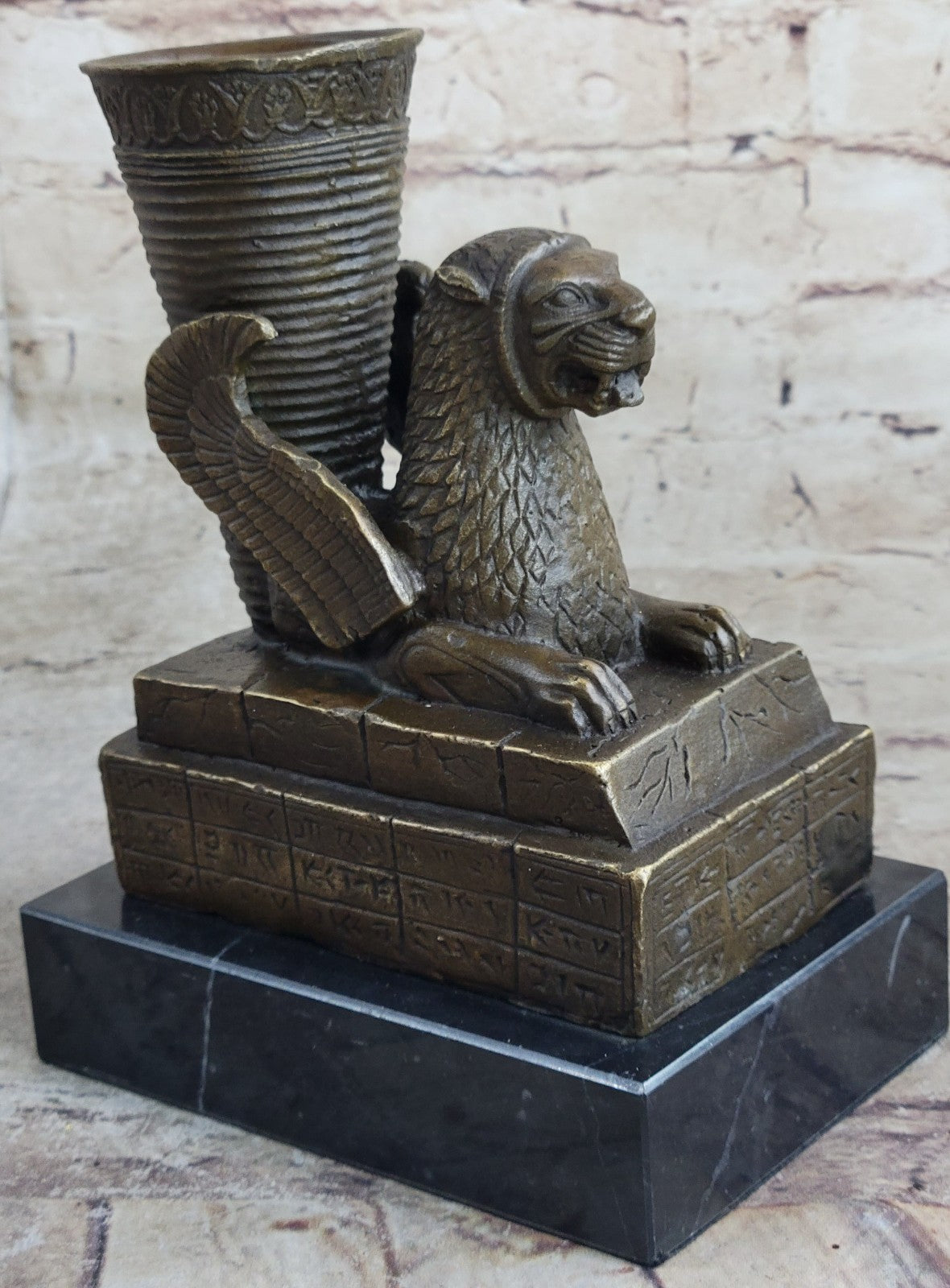 Signed Original Artwork Ornament Persepolis Statue model Candlestick Bronze Decor