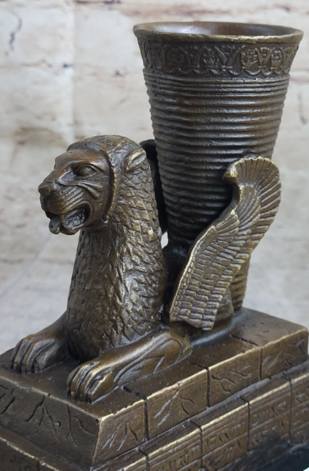 Signed Original Artwork Ornament Persepolis Statue model Candlestick Bronze Decor