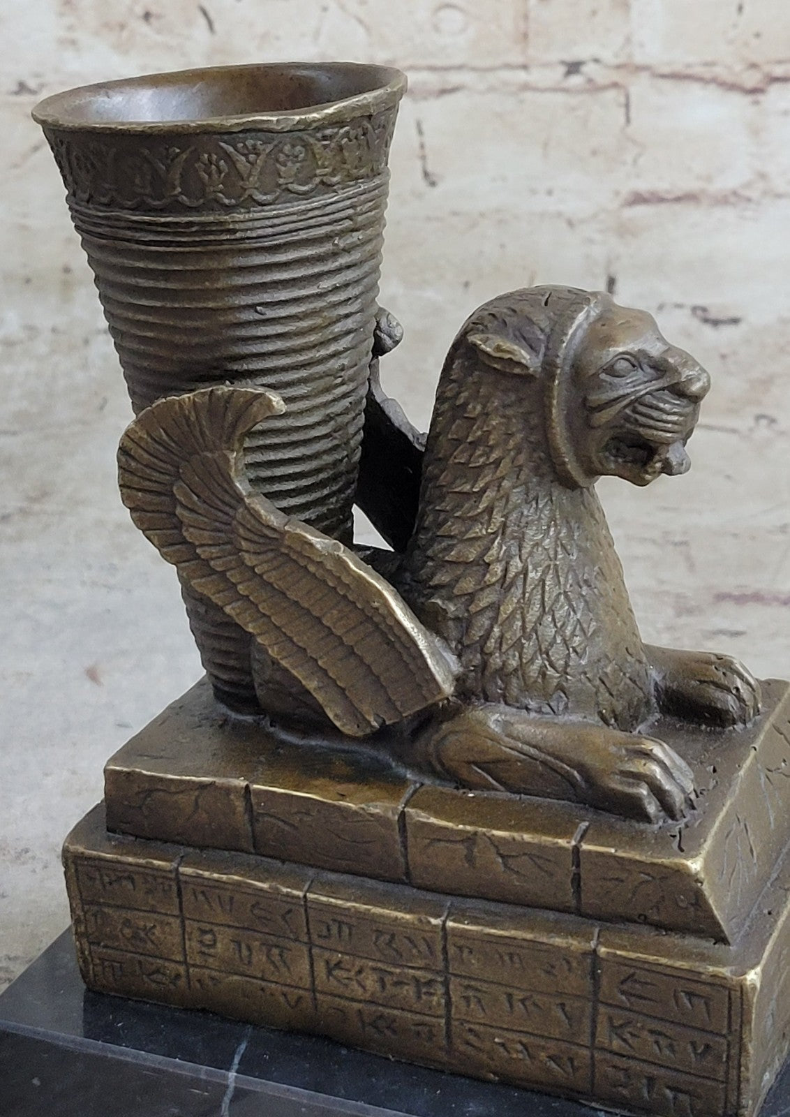 Signed Original Artwork Ornament Persepolis Statue model Candlestick Bronze Decor