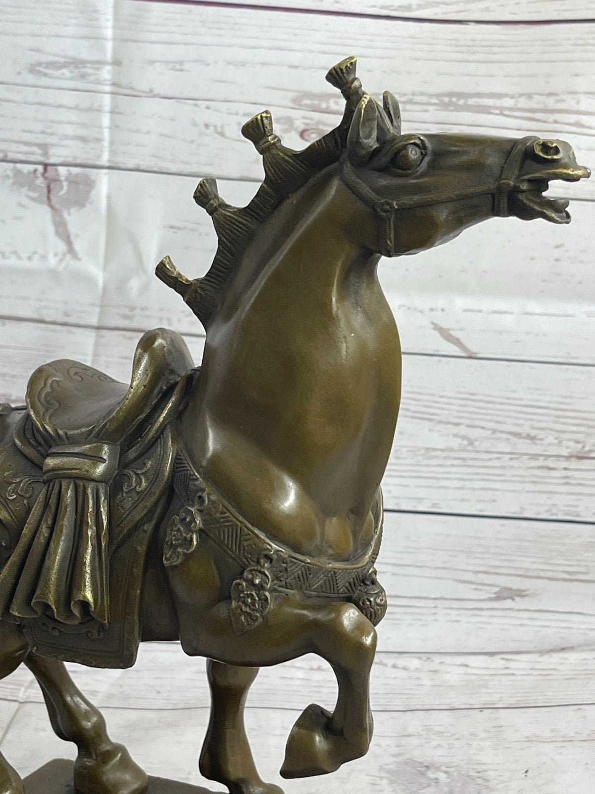 Antiquity Chinese 100% Bronze Ware Dynasty Tang War Horse Success Statue Sale