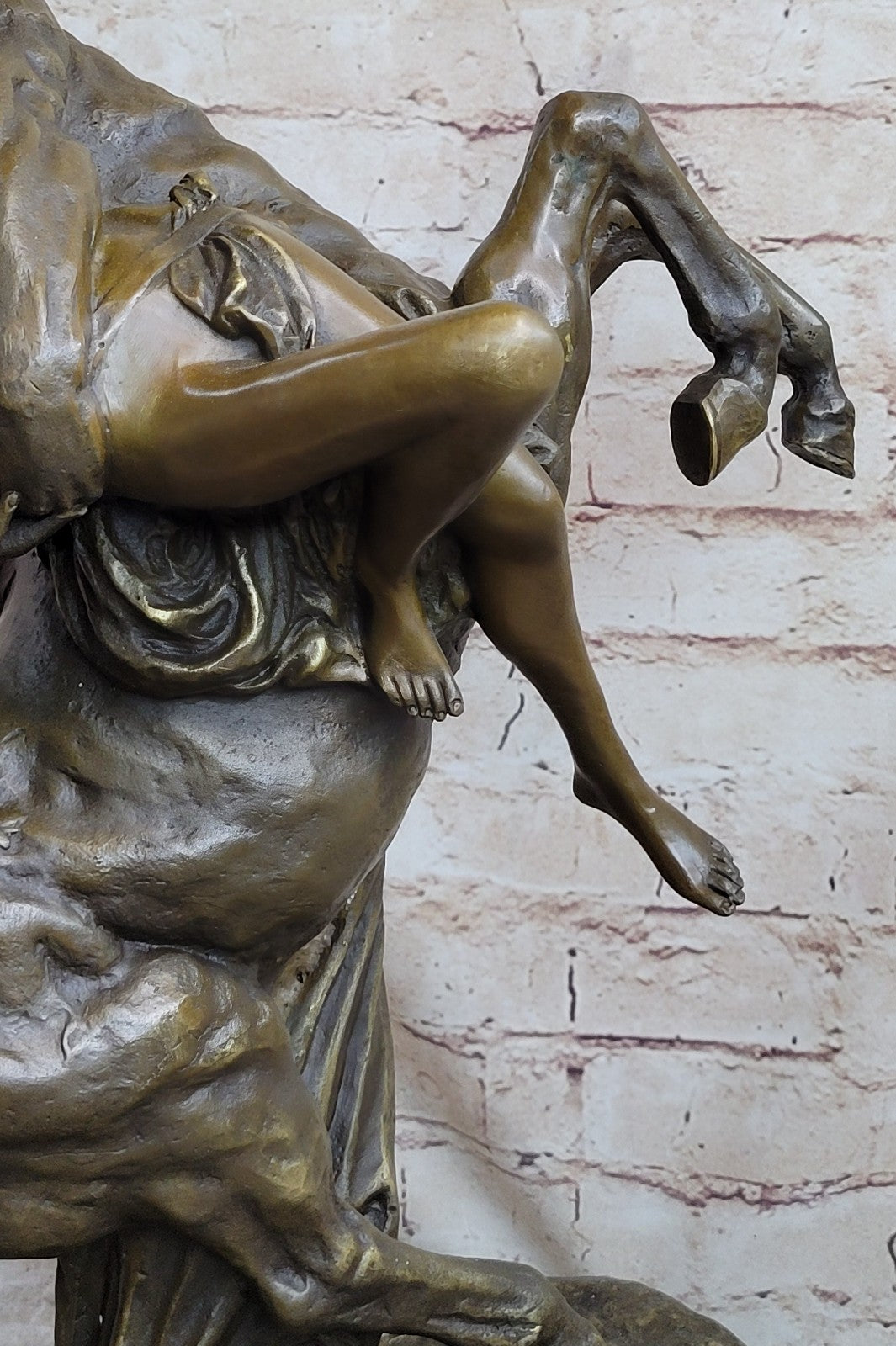 100% Solid Bronze Sculpture Theseus Slaying the Centaur Bienor Decor