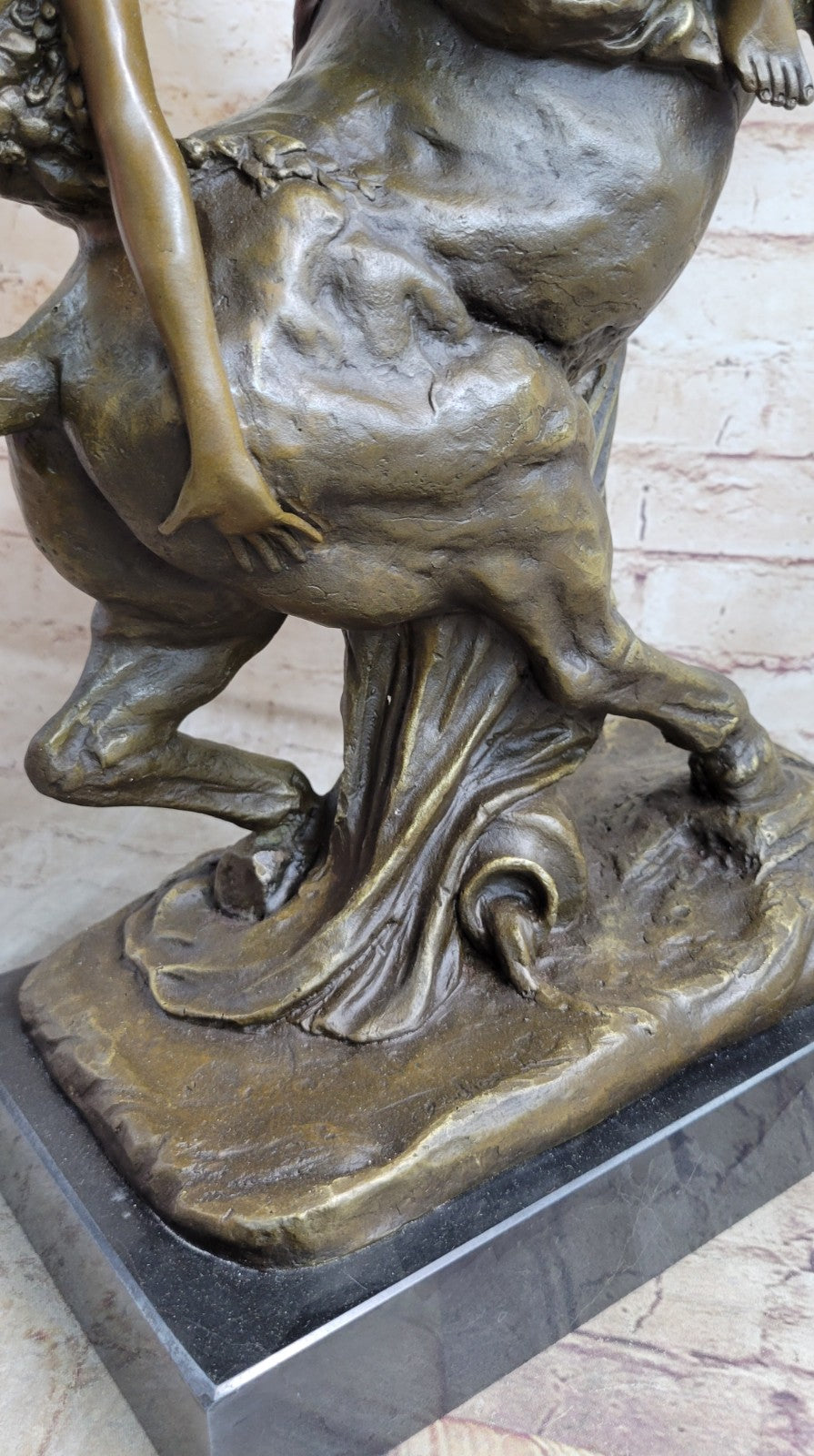 100% Solid Bronze Sculpture Theseus Slaying the Centaur Bienor Decor