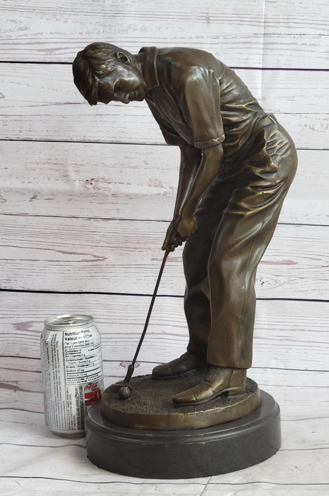 Male GOLFER Sports Memorabilia Golf Club Art PGA Bronze Marble Statue Figurine