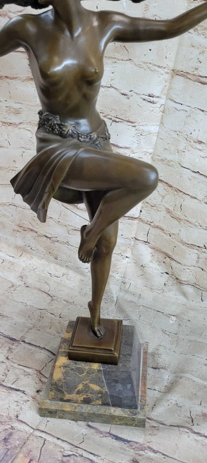 Nude Bronze Sculpture Thyrsus Dancer by Lost Wax Method Museum Quality Artwork