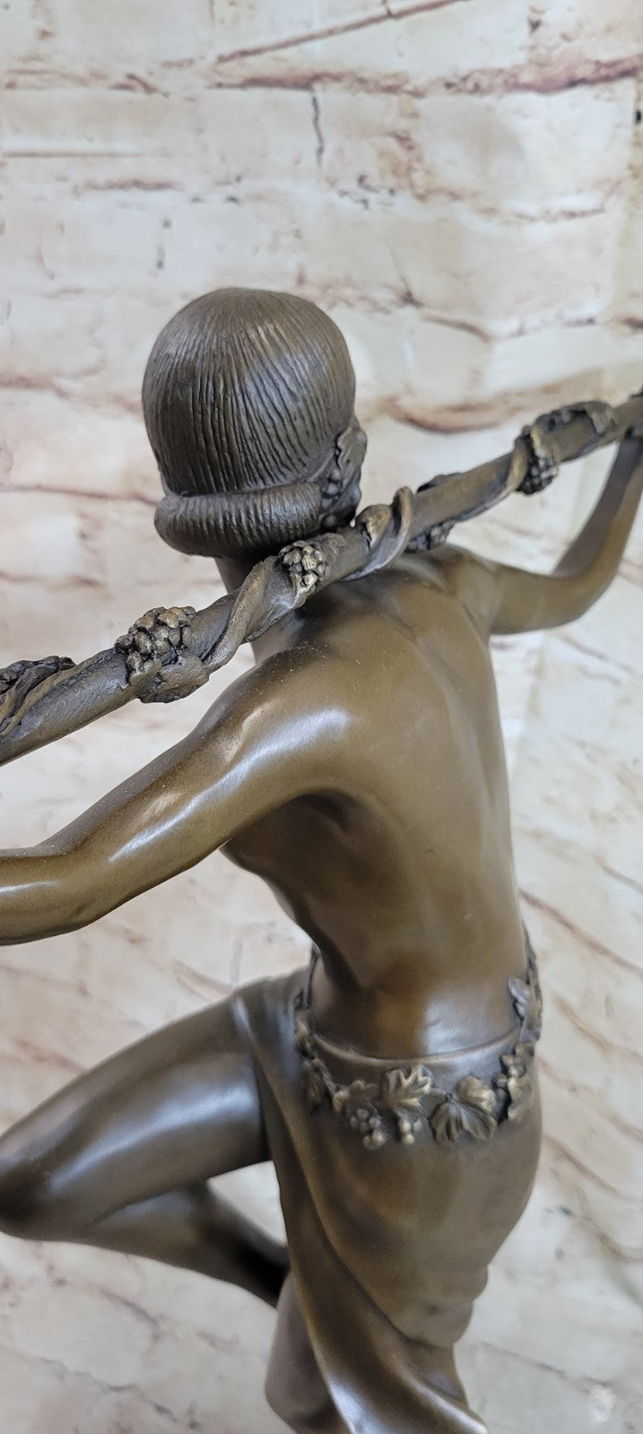 Nude Bronze Sculpture Thyrsus Dancer by Lost Wax Method Museum Quality Artwork
