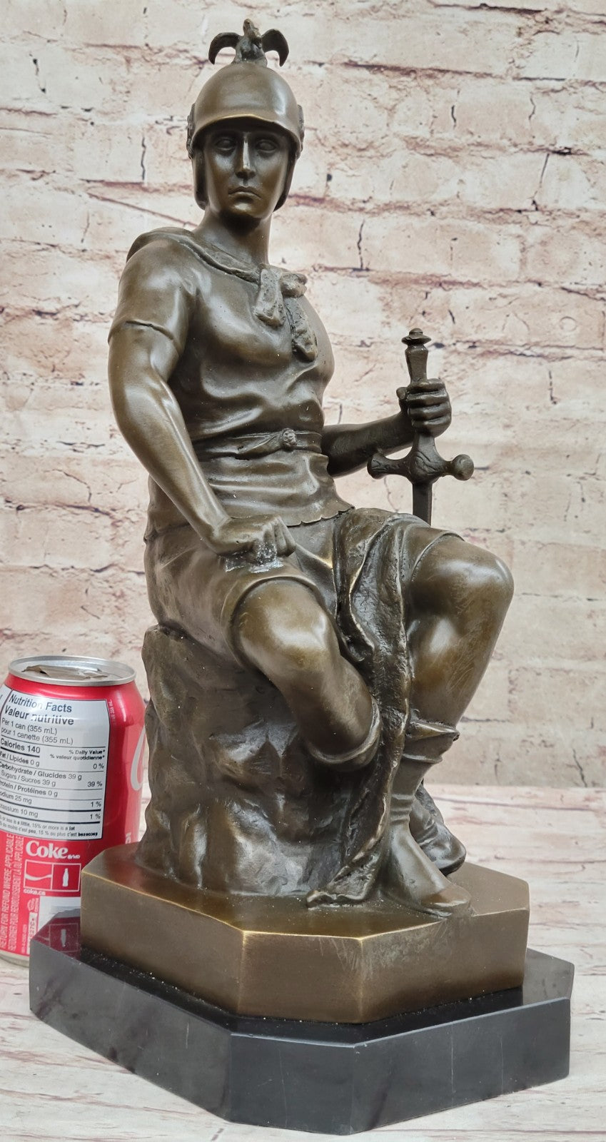 Bronze sculpture Roman soldier Le Courage Militaire Military Courage Collectible