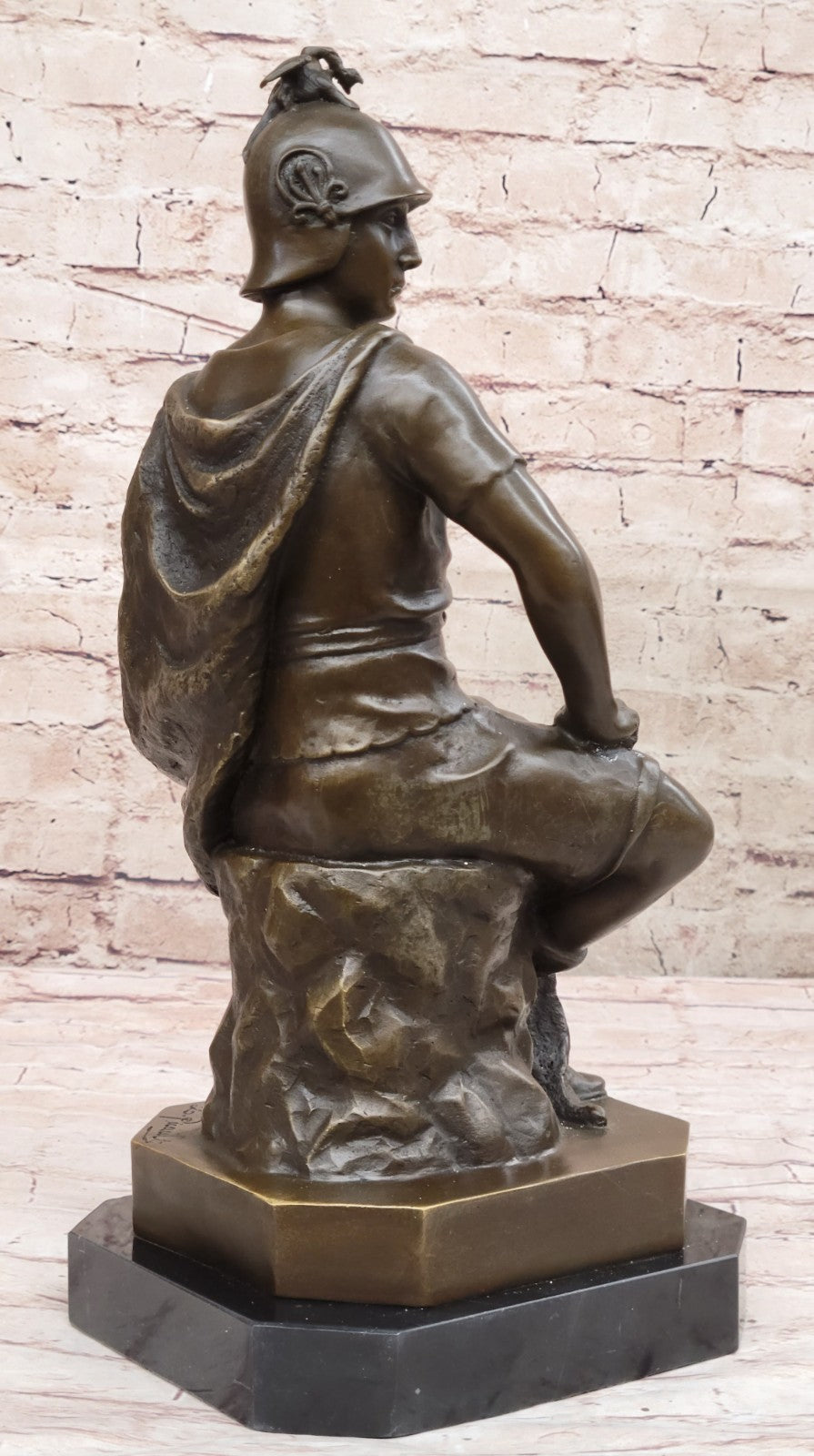 Bronze sculpture Roman soldier Le Courage Militaire Military Courage Collectible