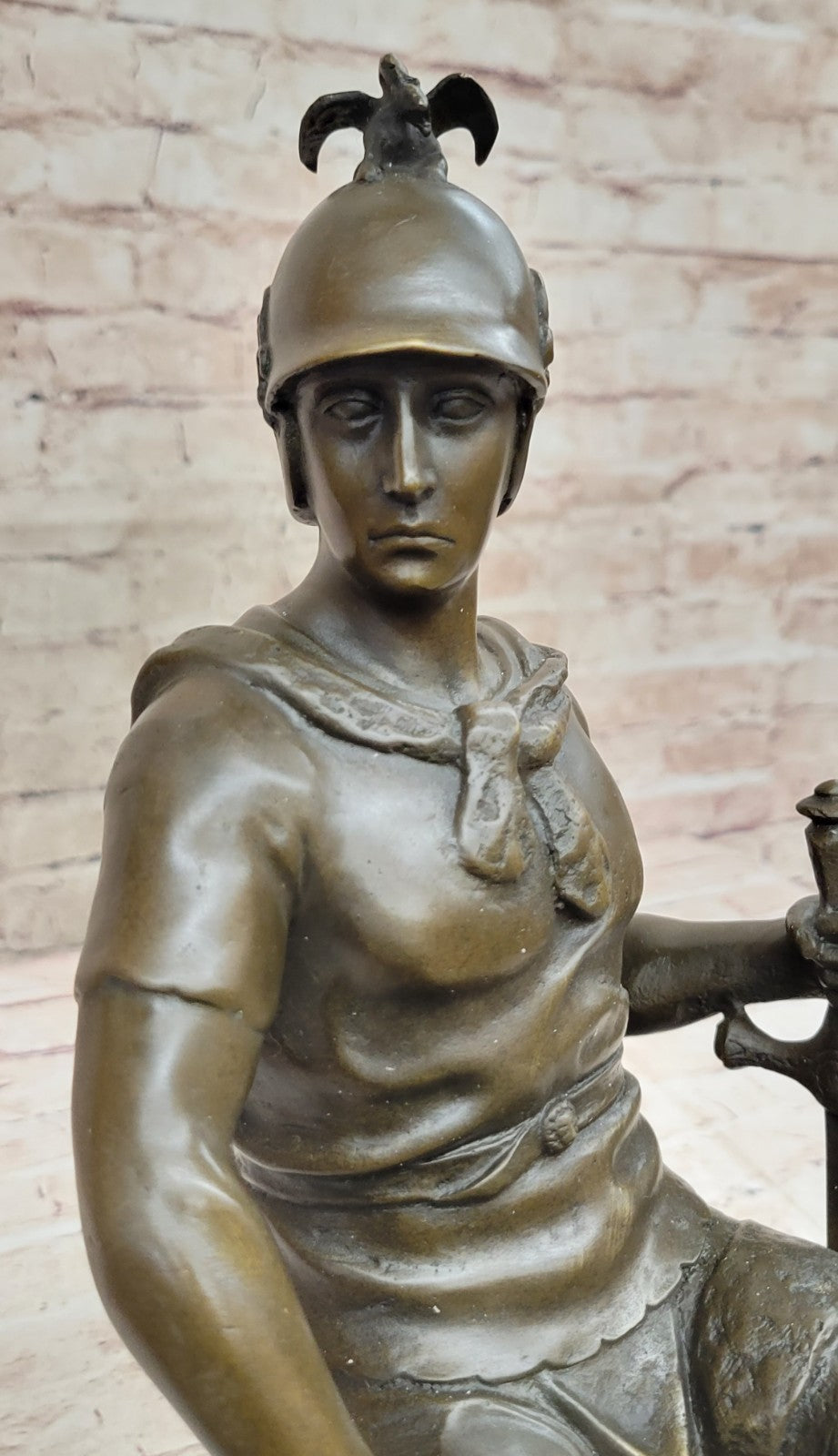 Bronze sculpture Roman soldier Le Courage Militaire Military Courage Collectible